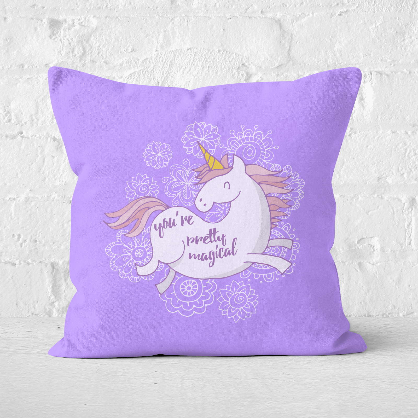 You Are Pretty Magical Unicorn Square Cushion - 40x40cm - Soft Touch