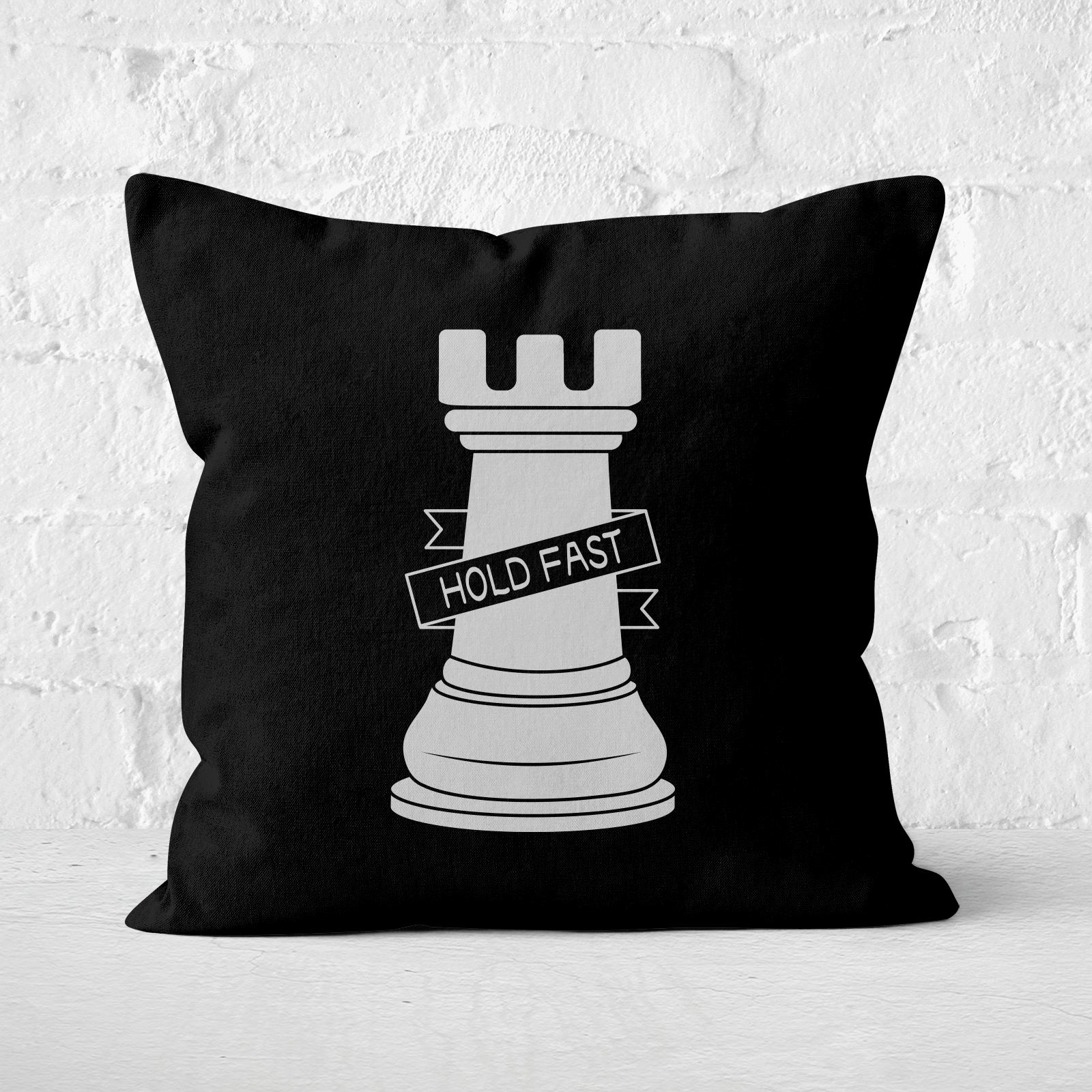 Rook Chess Piece Square Cushion - 60x60cm - Soft Touch