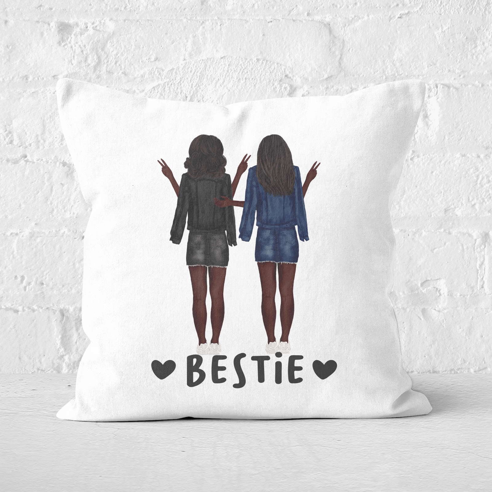Pressed Flowers Bestie Square Cushion - 60x60cm - Soft Touch