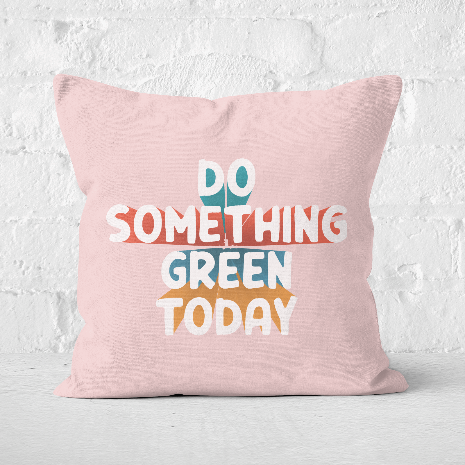 Earth Friendly Do Something Green Today Square Cushion - 60x60cm - Soft Touch