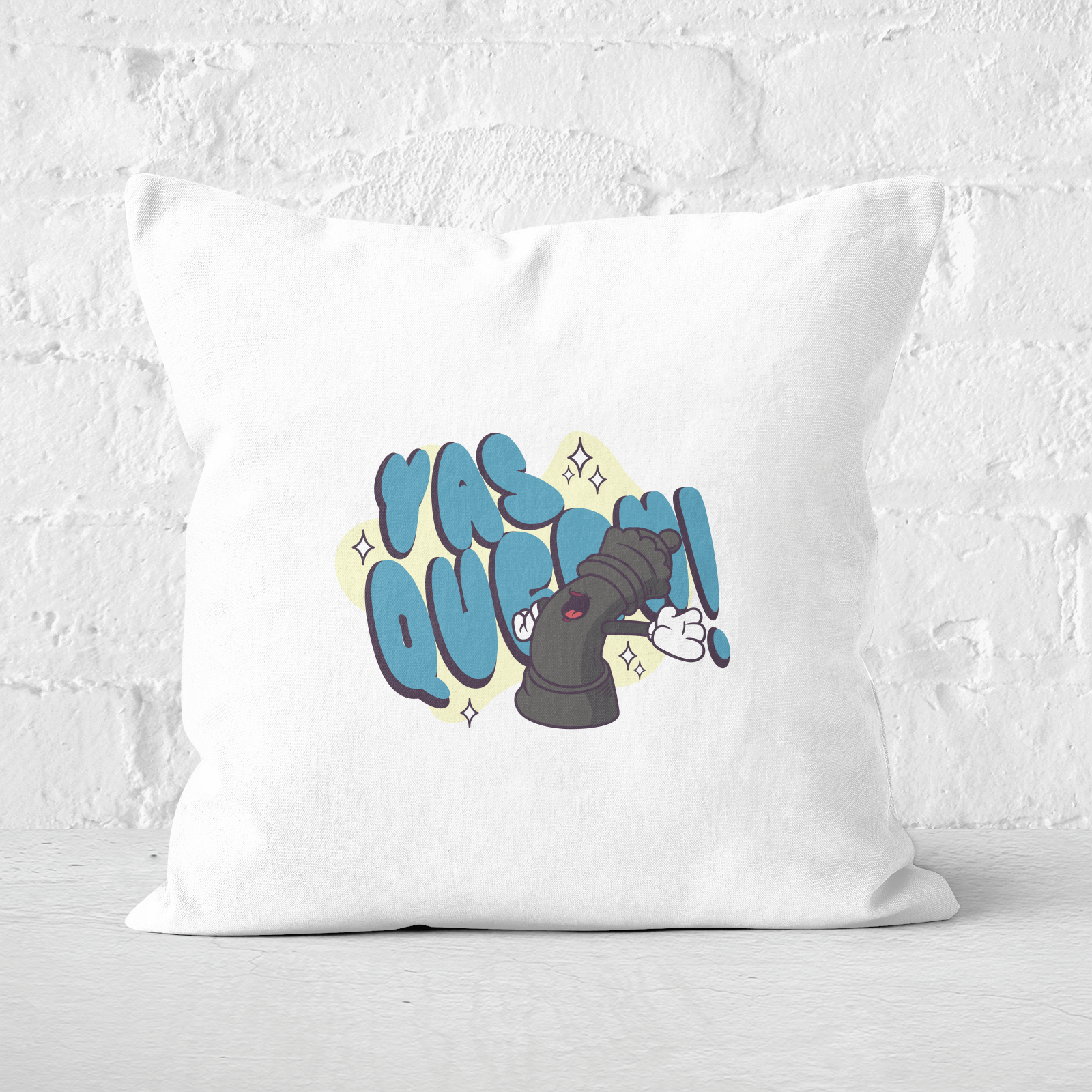 Yas Queen! Cartoon Square Cushion - 60x60cm - Soft Touch
