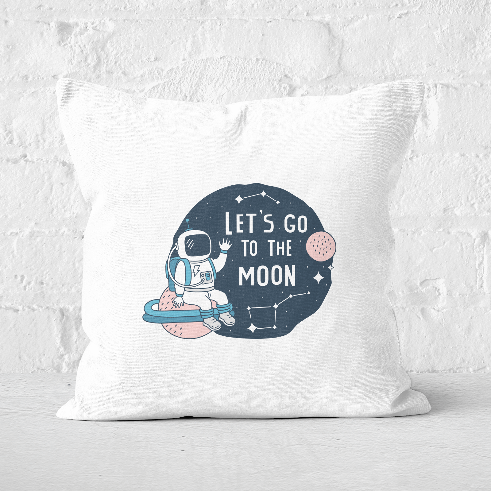 Let's Go To The Moon Square Cushion - 60x60cm - Soft Touch
