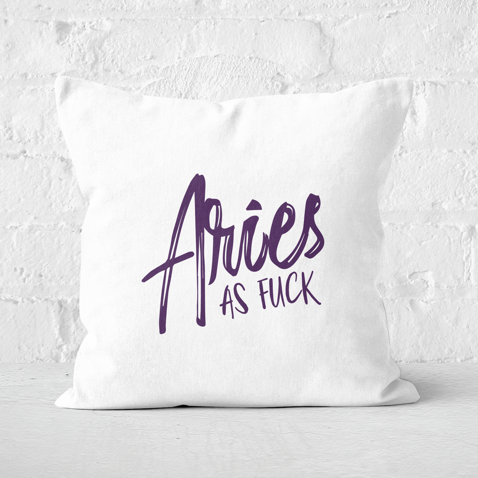 Pressed Flowers Aries As Fuck Square Cushion - 60x60cm - Soft Touch