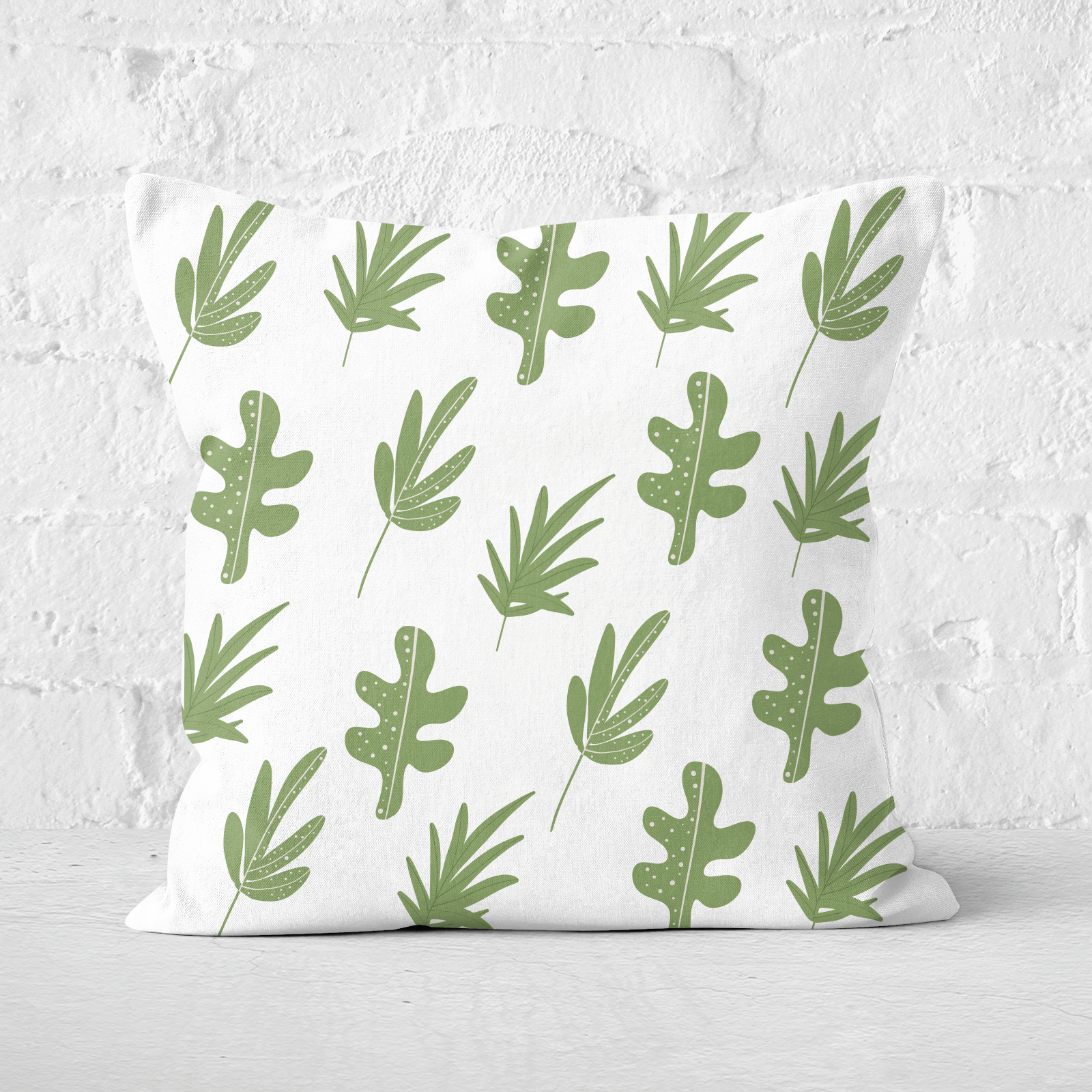 Earth Friendly Multi Leaves Square Cushion - 60x60cm - Soft Touch