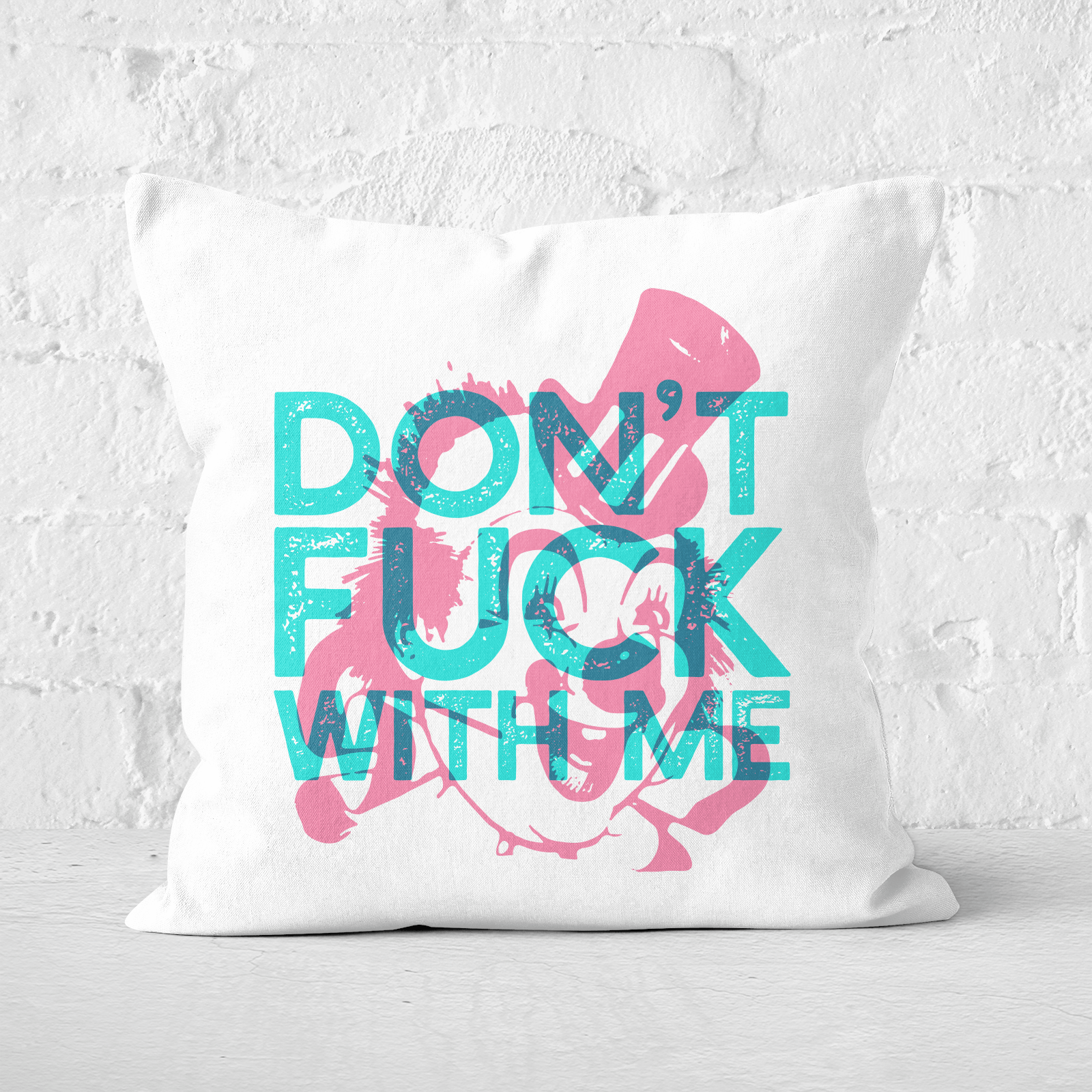 Pressed Flowers Don't Fuck With Me Square Cushion - 60x60cm - Soft Touch