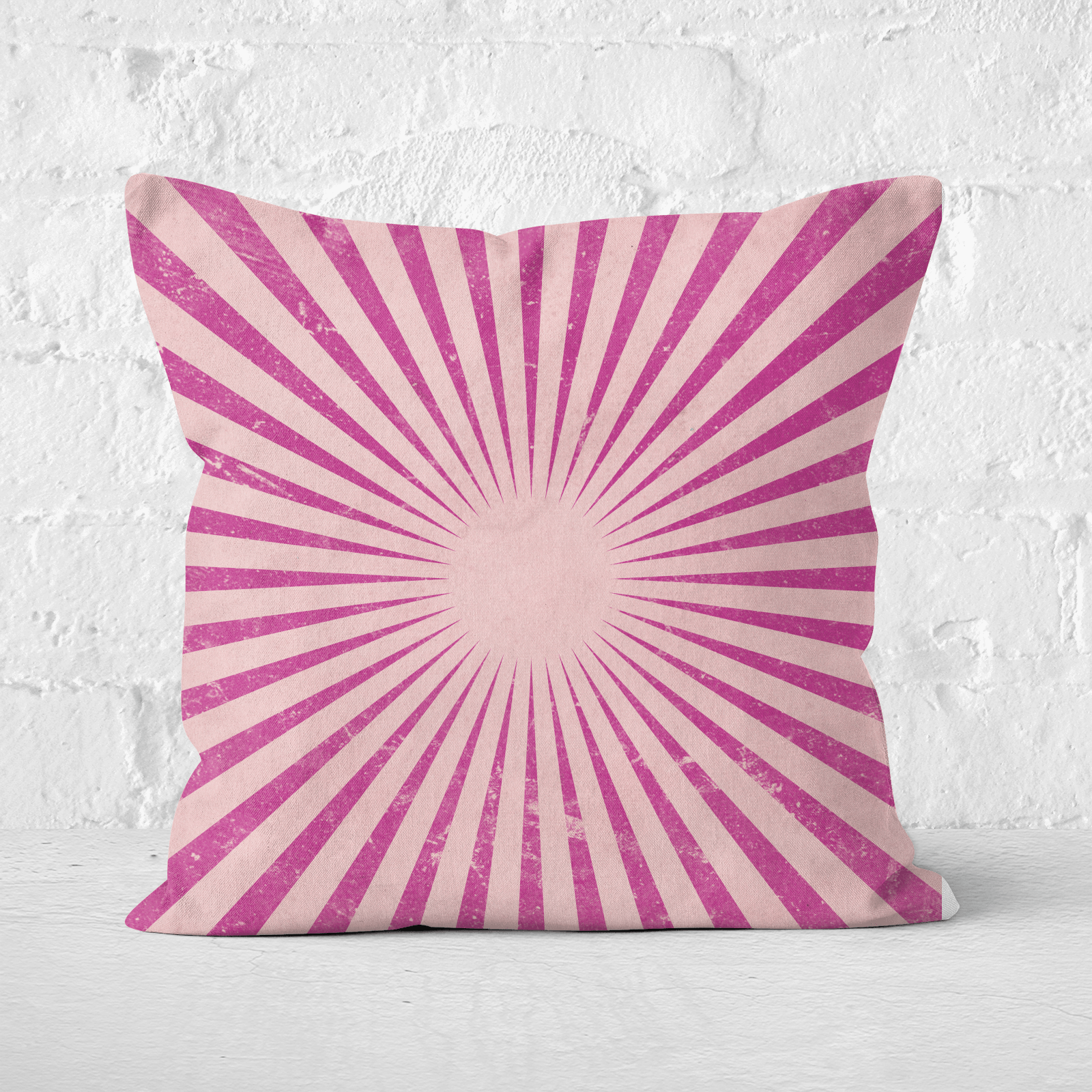 Pressed Flowers Circus Beams Pink Square Cushion - 50x50cm - Soft Touch
