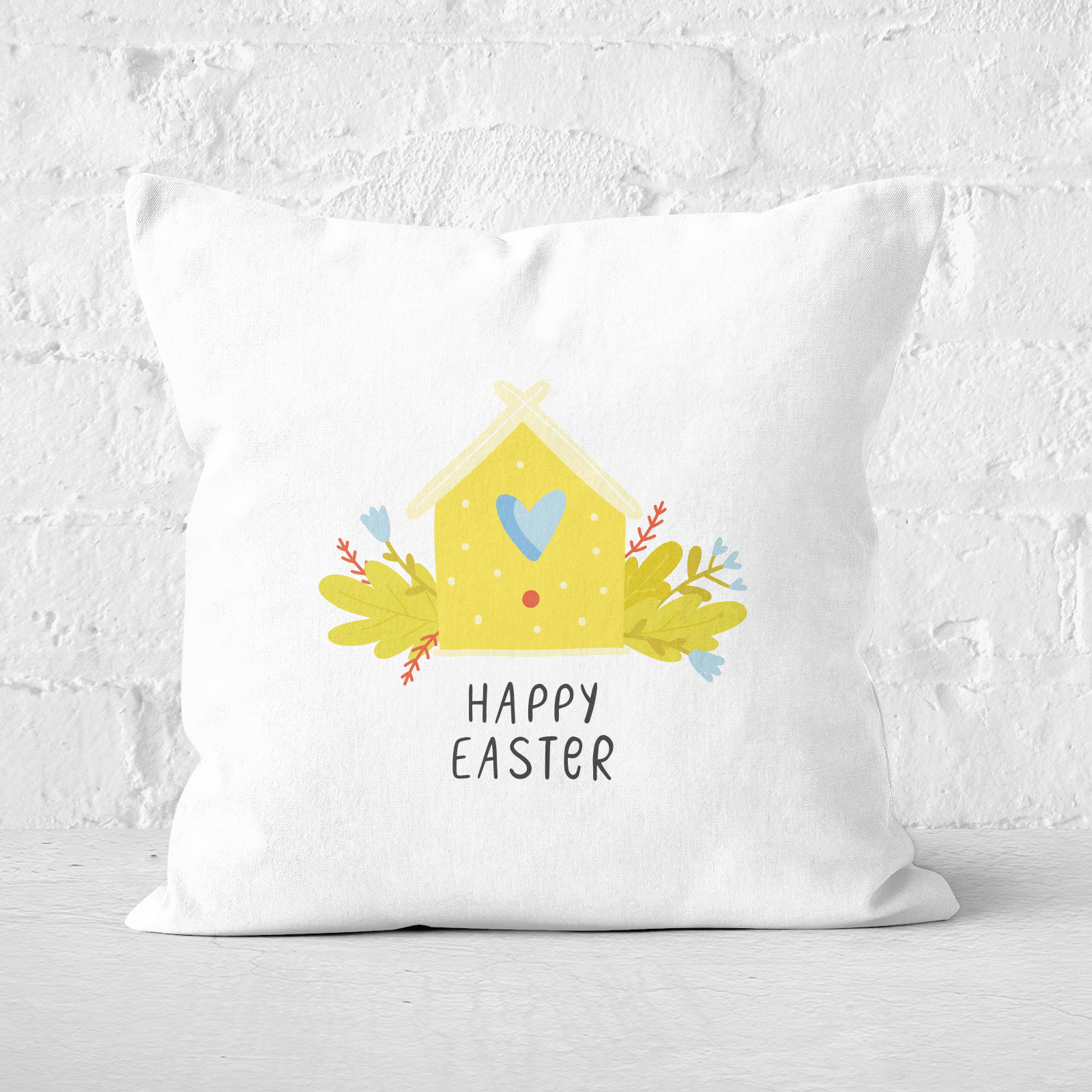 Pressed Flowers Bird Box Square Cushion - 60x60cm - Soft Touch