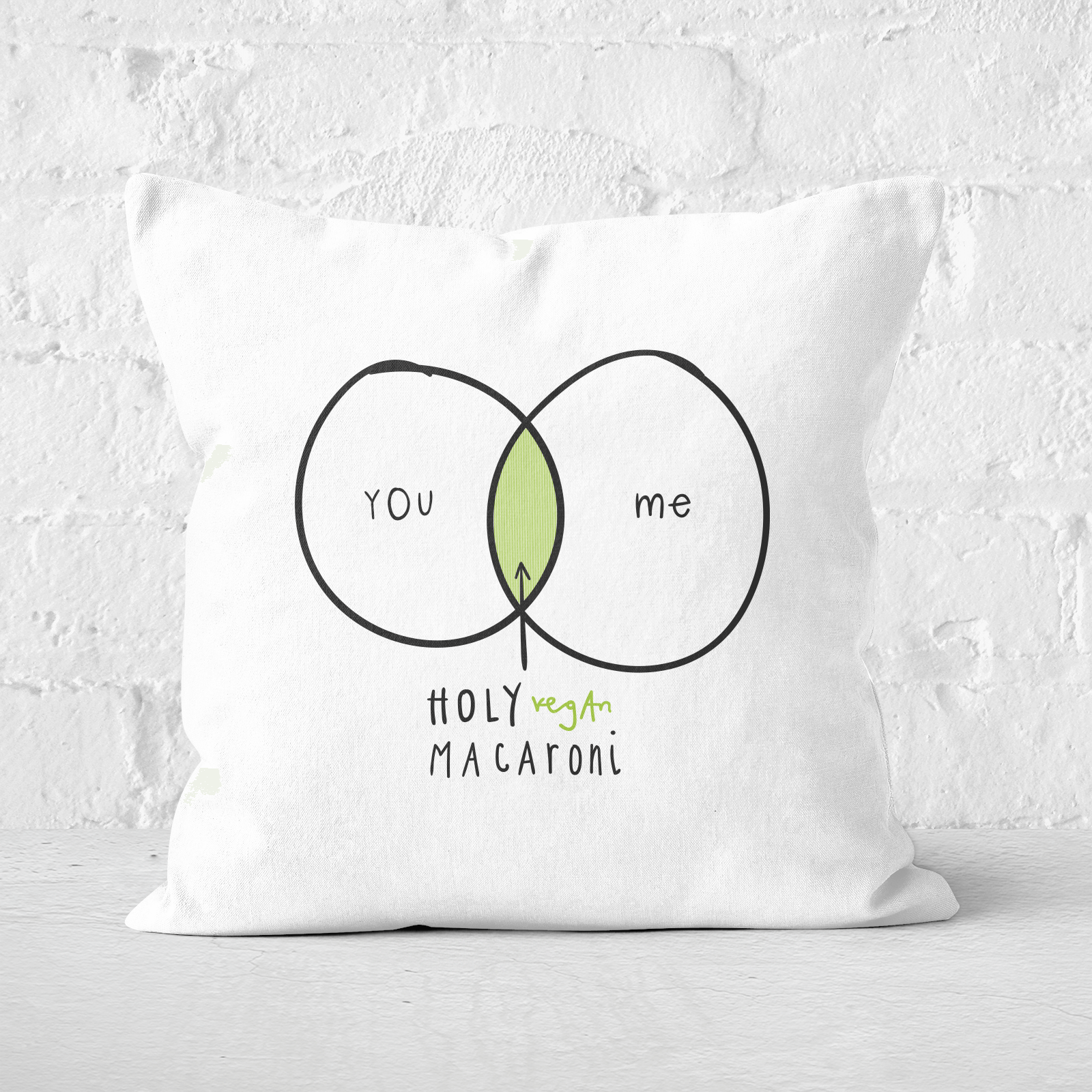 Holy Vegan Macaroni Square Cushion - 60x60cm - Soft Touch