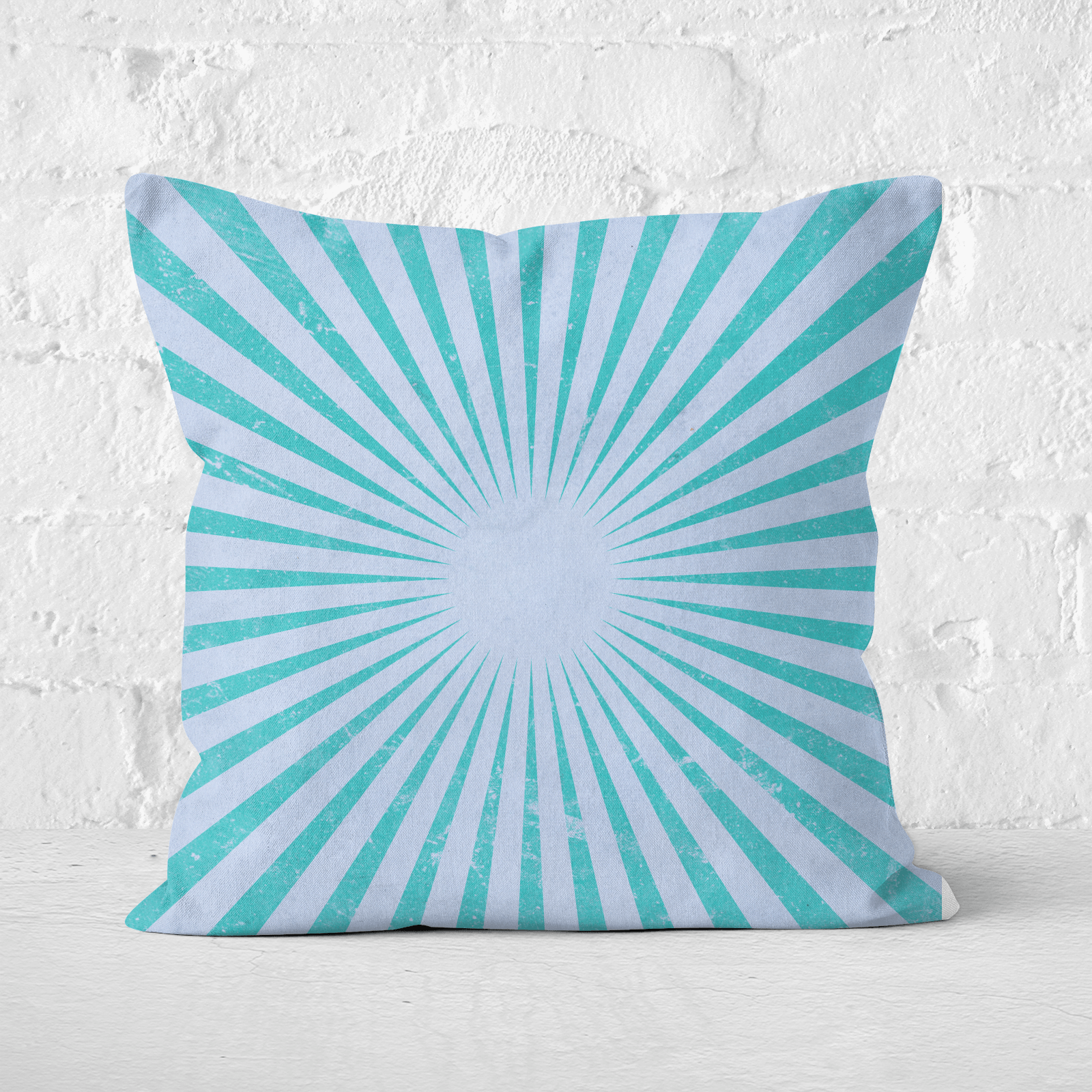 Pressed Flowers Circus Beams Blue Square Cushion - 60x60cm - Soft Touch