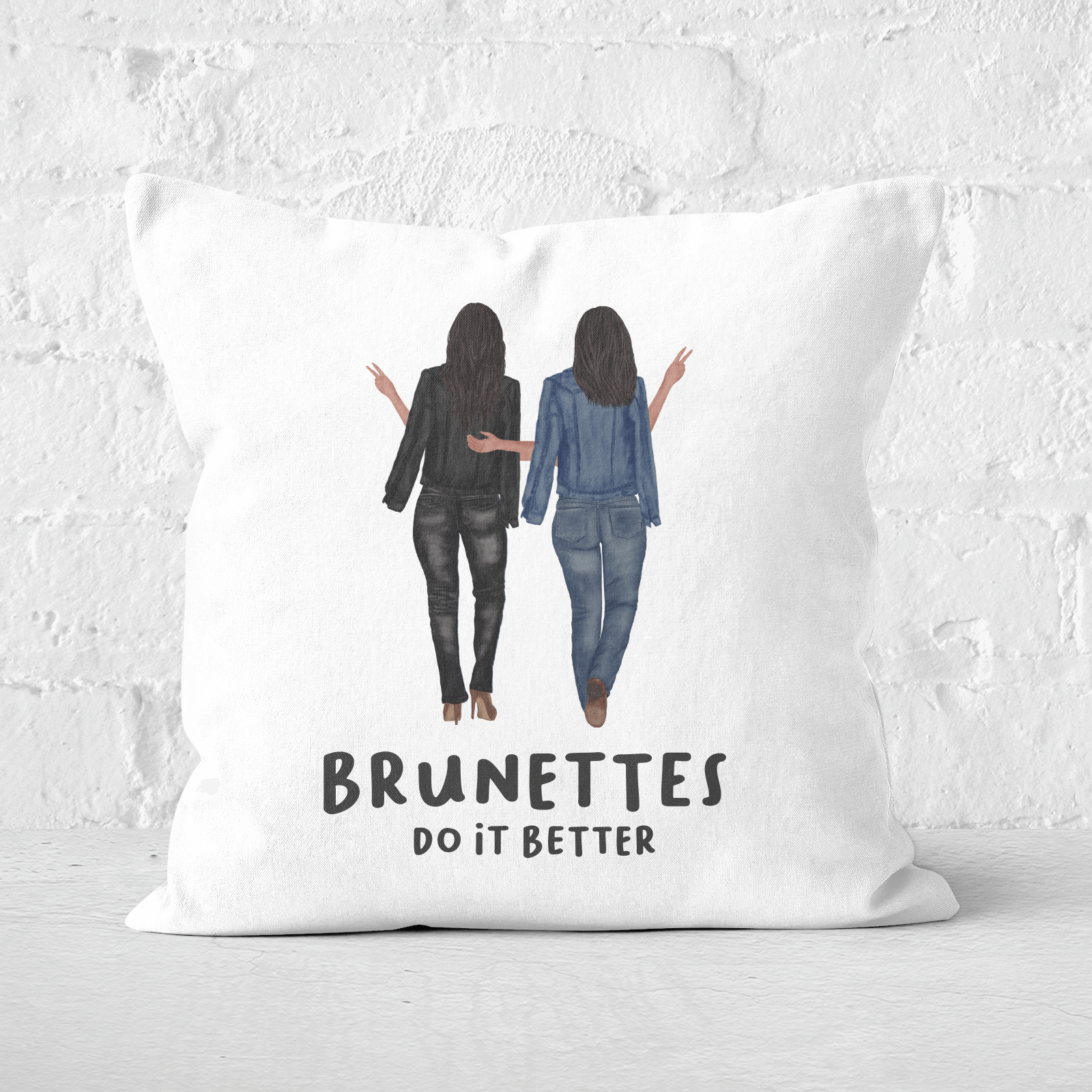 Pressed Flowers Brunettes Do It Better Square Cushion - 60x60cm - Soft Touch