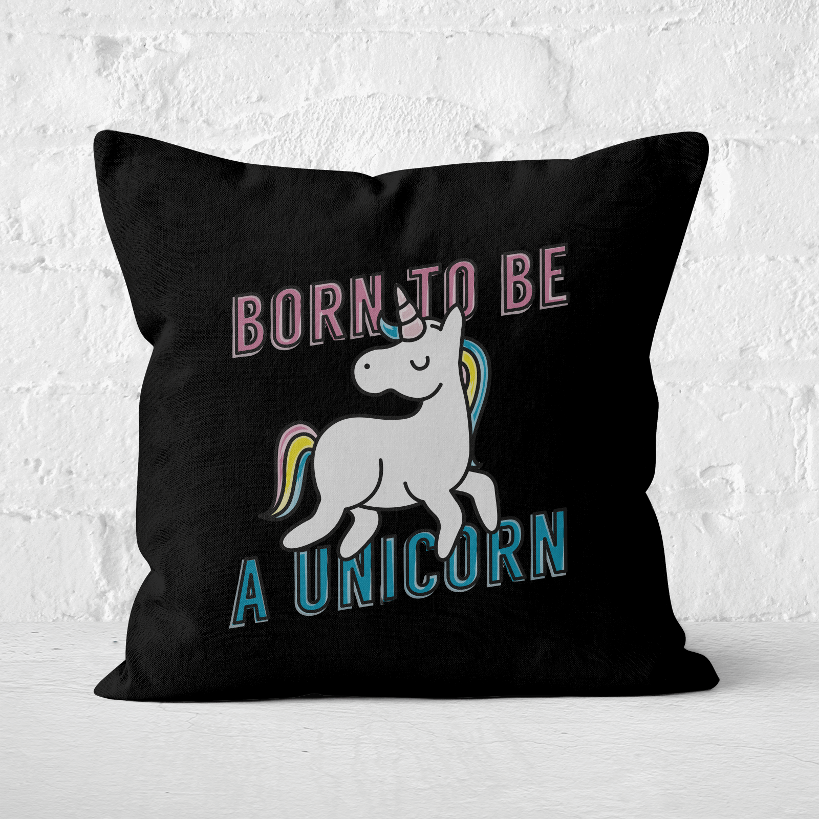 Born To Be A Unicorn Square Cushion - 60x60cm - Soft Touch