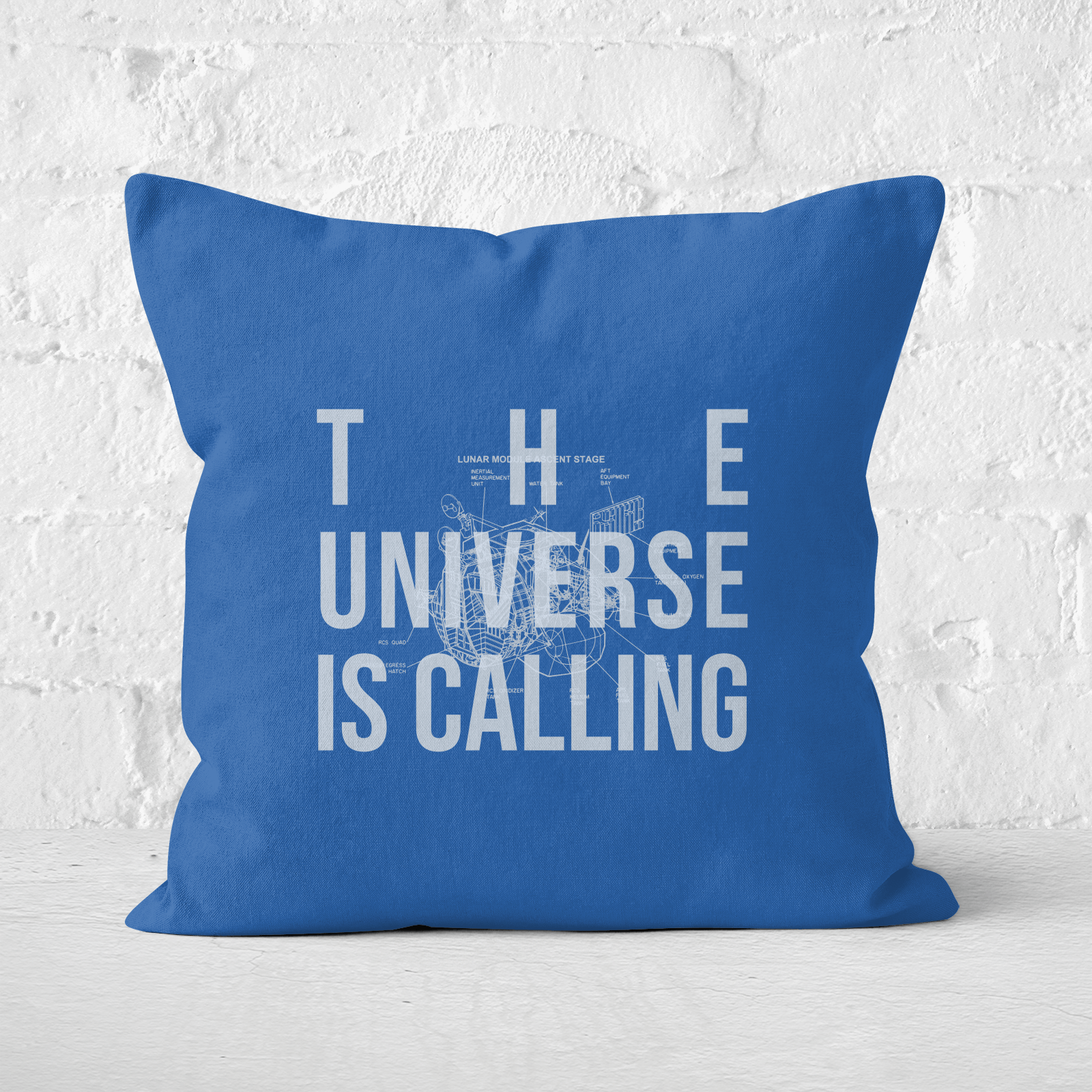 The Universe Is Calling Schematic Square Cushion - 60x60cm - Soft Touch