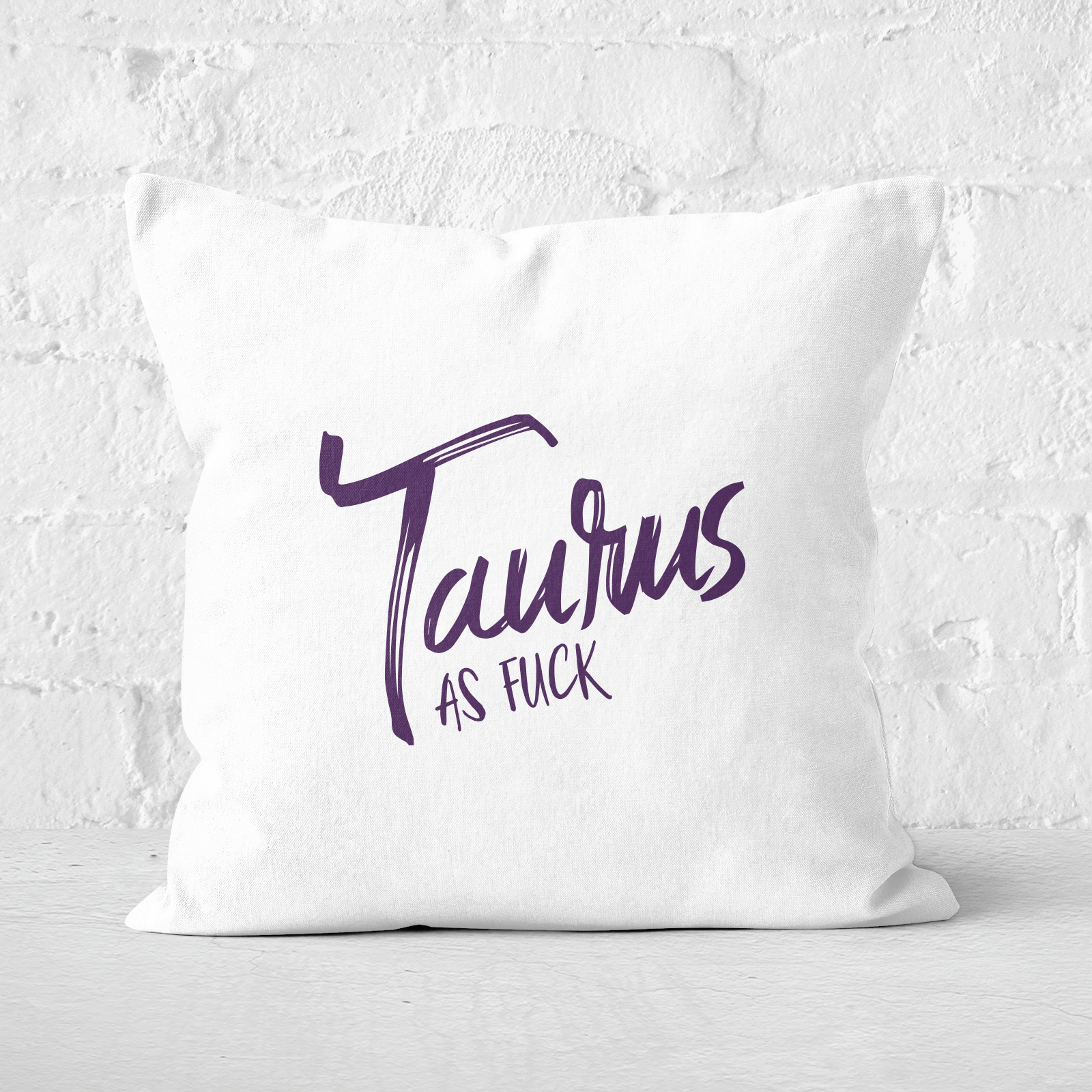 Pressed Flowers Taurus As Fuck Square Cushion - 60x60cm - Soft Touch