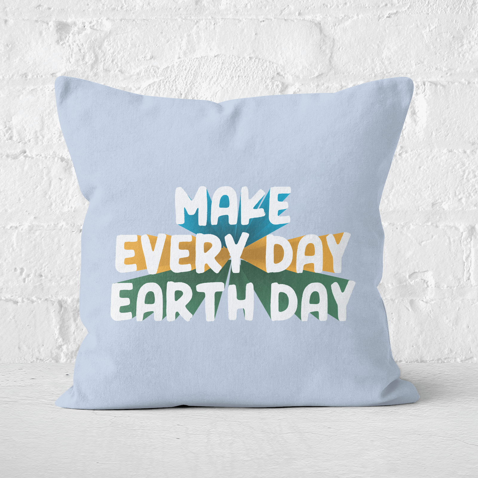 Earth Friendly Make Every Day Earth Day Square Cushion - 60x60cm - Soft Touch