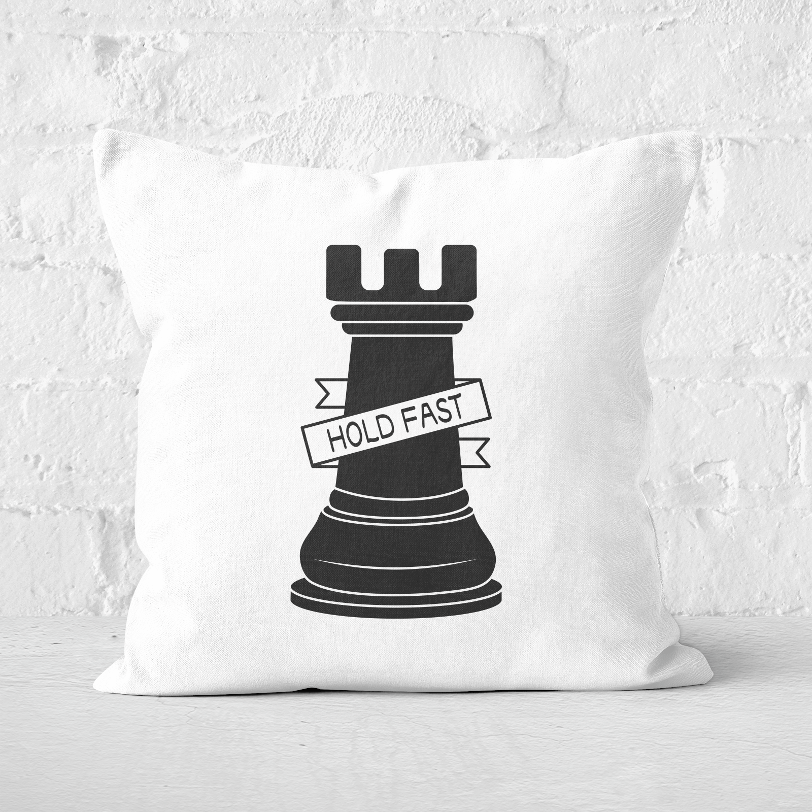 Rook Chess Piece Hold Fast Square Cushion - 60x60cm - Soft Touch