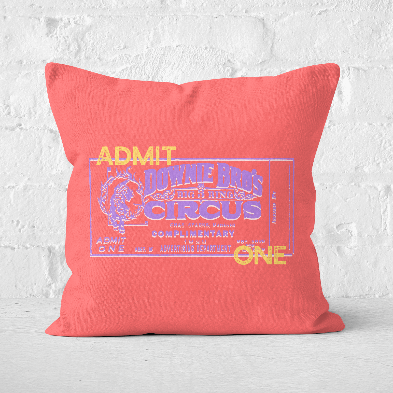 Pressed Flowers Circus Admittance Square Cushion - 60x60cm - Soft Touch