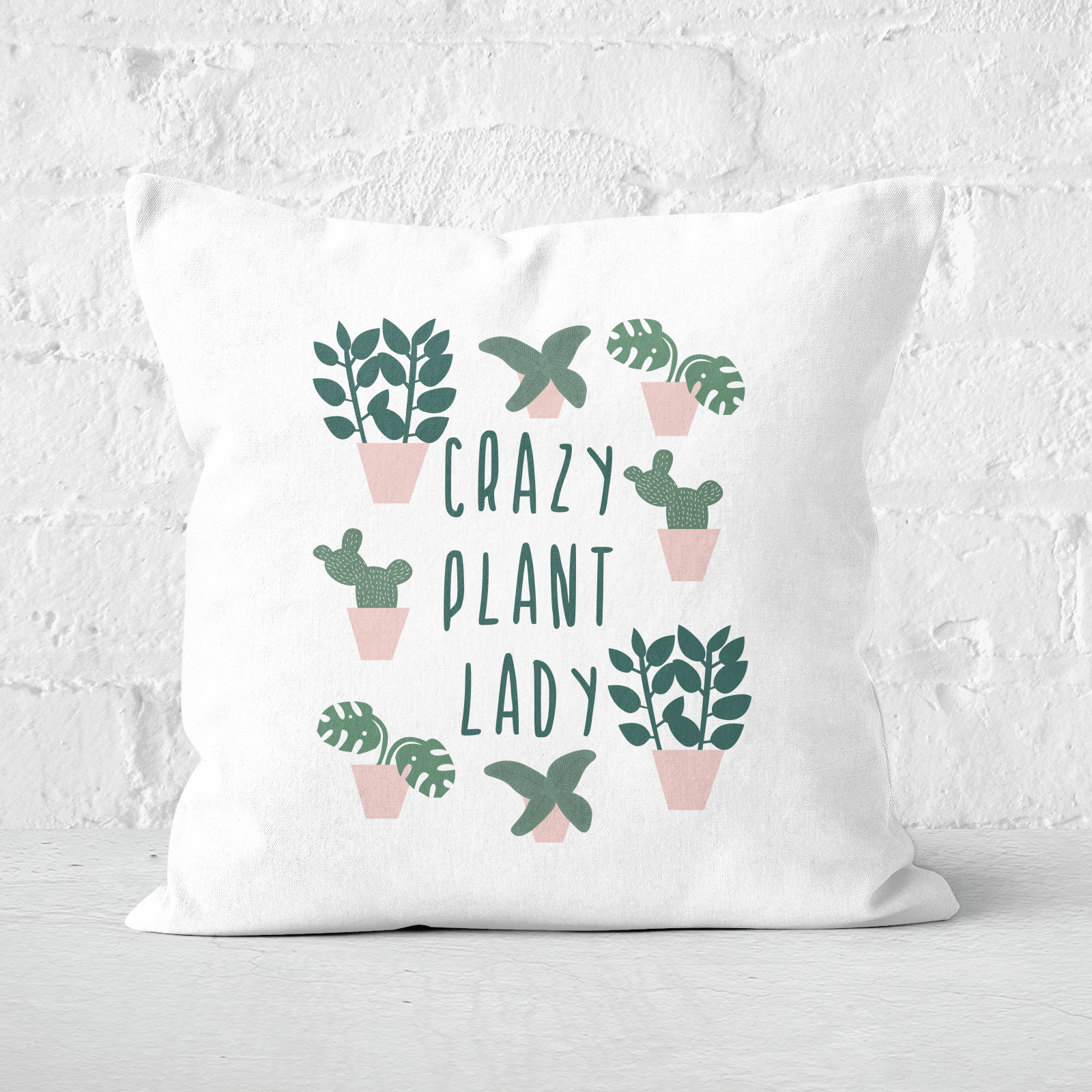 Crazy Plant Lady Square Cushion - 60x60cm - Soft Touch