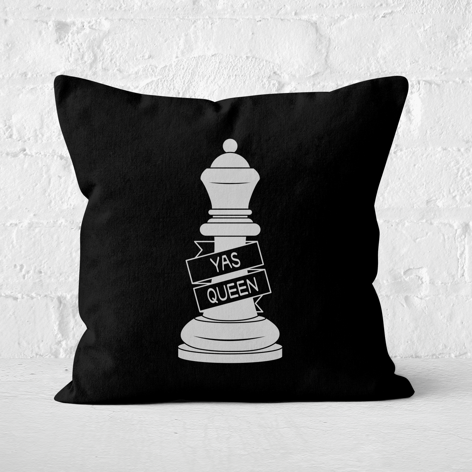 Queen Chess Piece Yas Queen Square Cushion - 60x60cm - Soft Touch