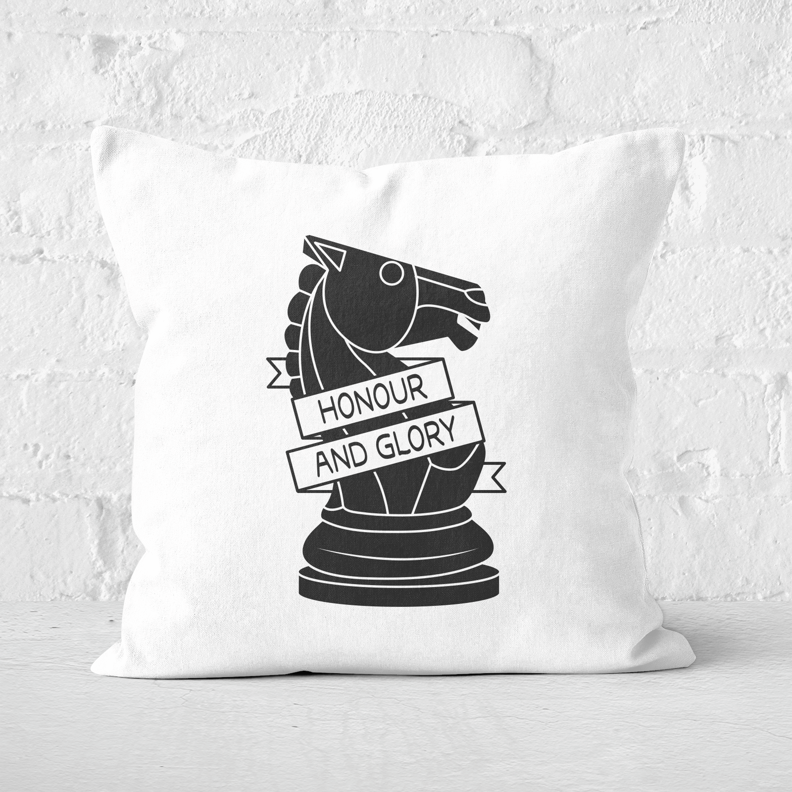 Knight Chess Piece Honour And Glory Square Cushion - 60x60cm - Soft Touch