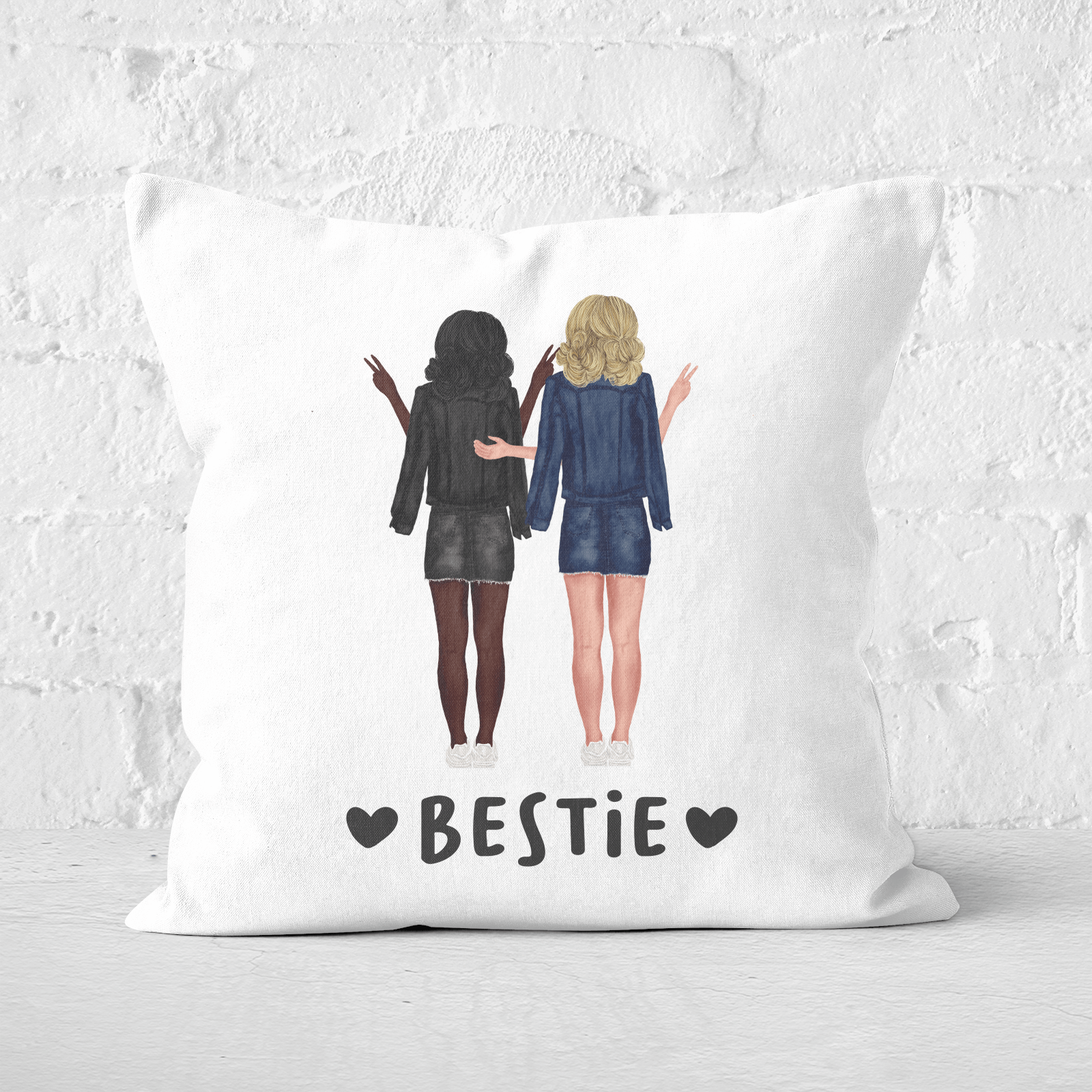 Pressed Flowers Bestie Square Cushion - 60x60cm - Soft Touch