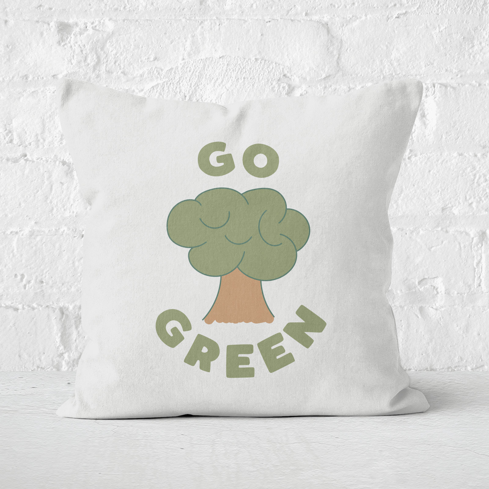 Earth Friendly Go Green Square Cushion - 60x60cm - Soft Touch