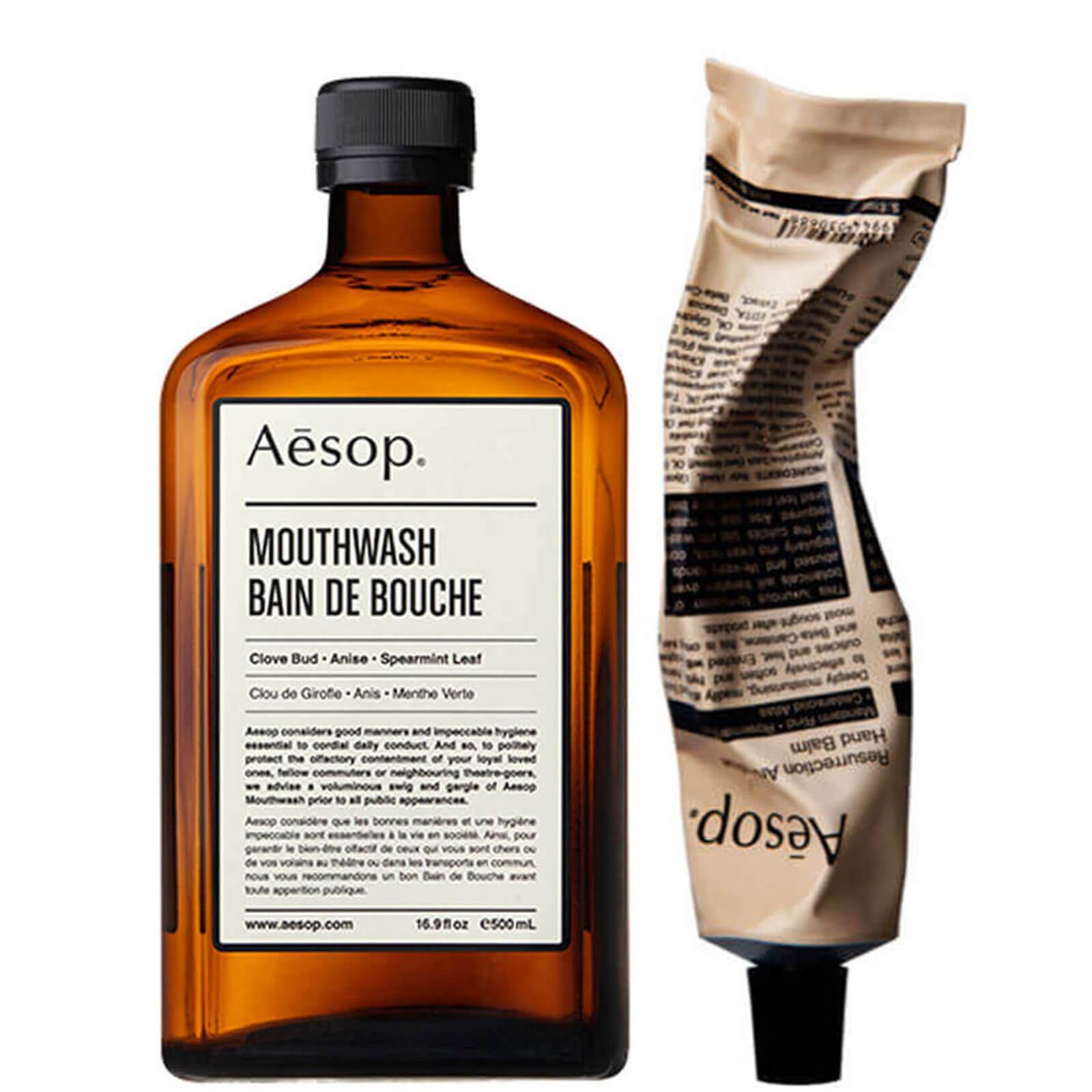 AESOP HAND BALM AND MOUTHWASH DUO (WORTH £38.00) 