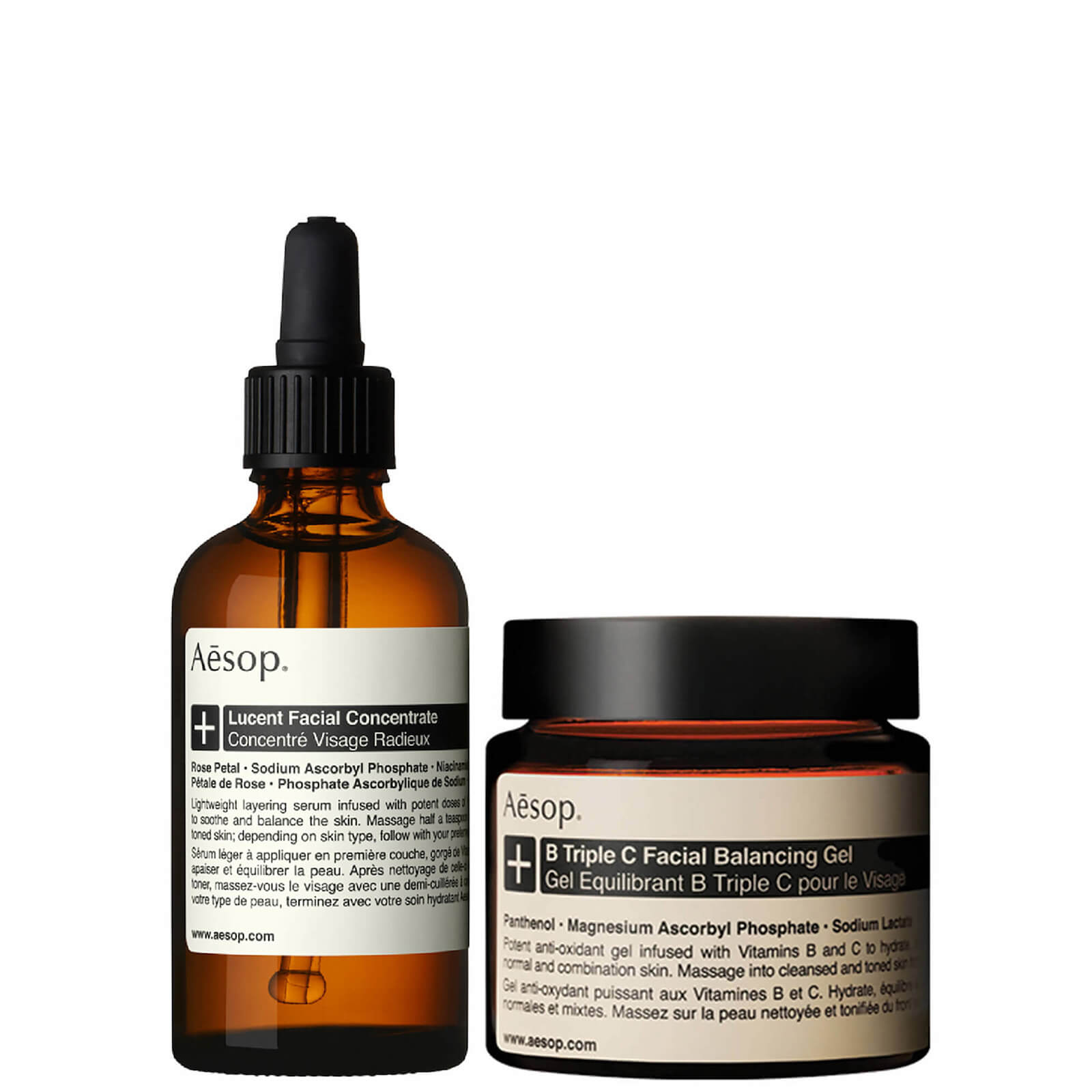 Aesop Lucent Concentrate and Triple C Balancing Gel Duo (Worth PS170.00)