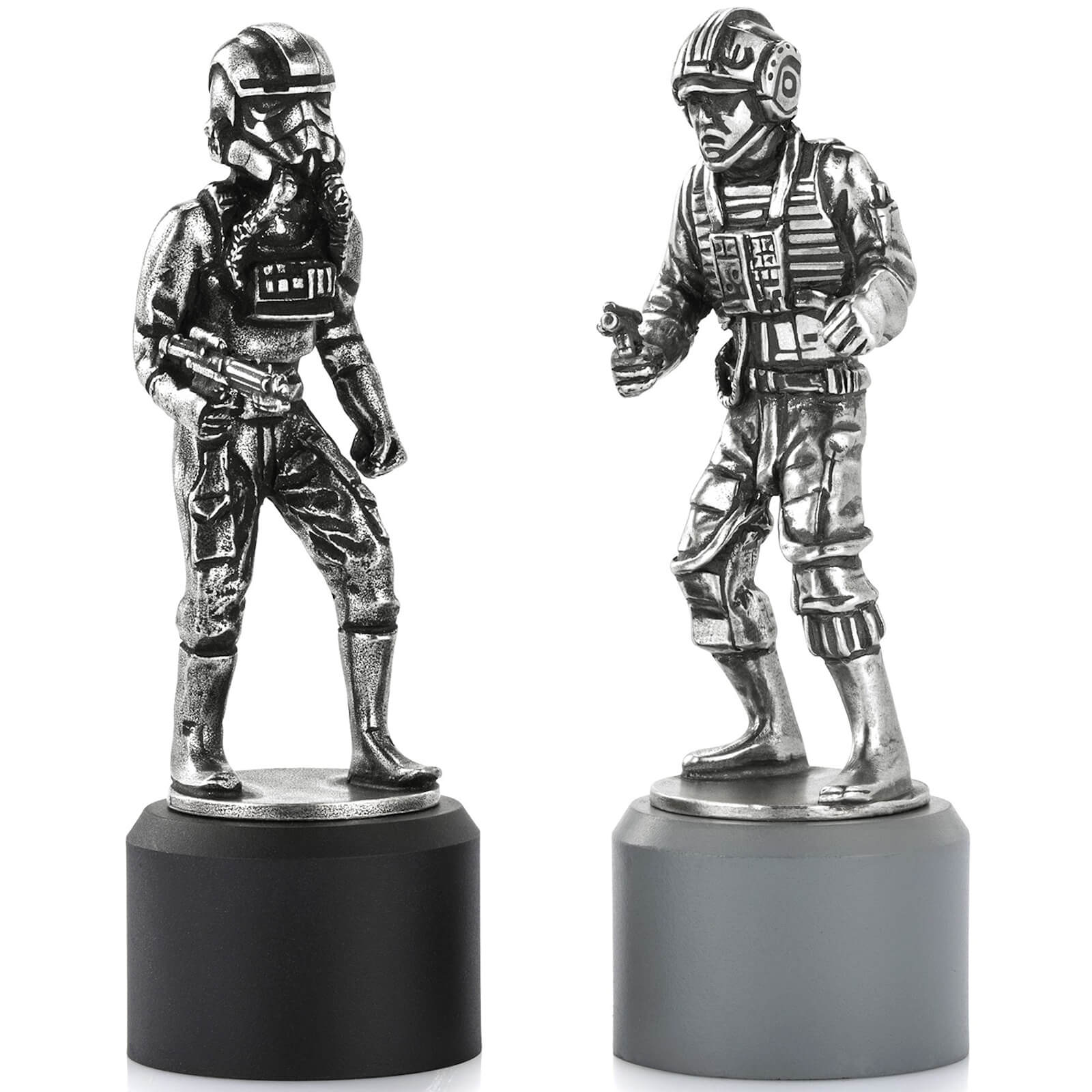 Image of Royal Selangor Star Wars Chesspiece Rebel Pilot and Imperial Pilot (Rook)