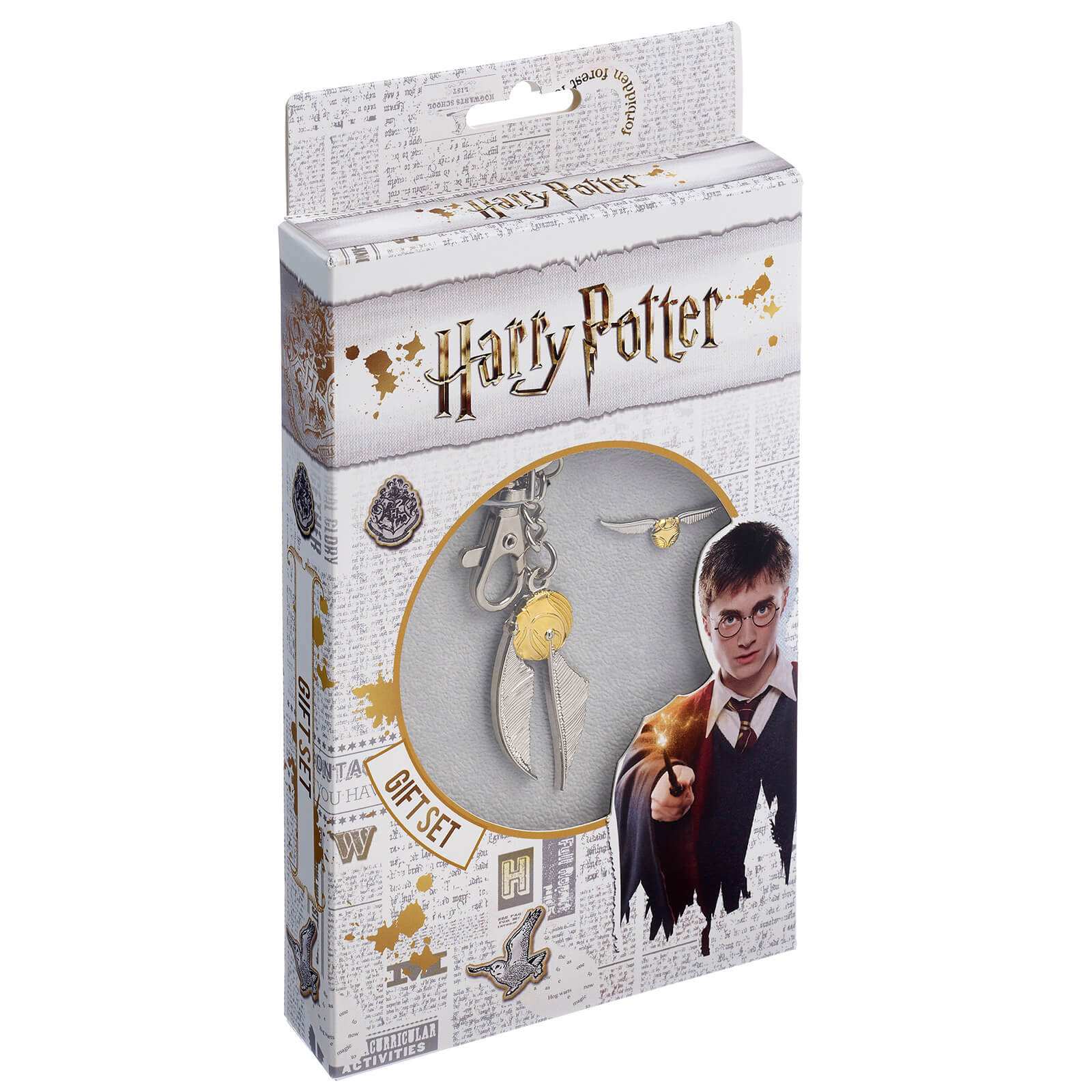 Image of Harry Potter Golden Snitch Keyring and Pin Badge - Silver