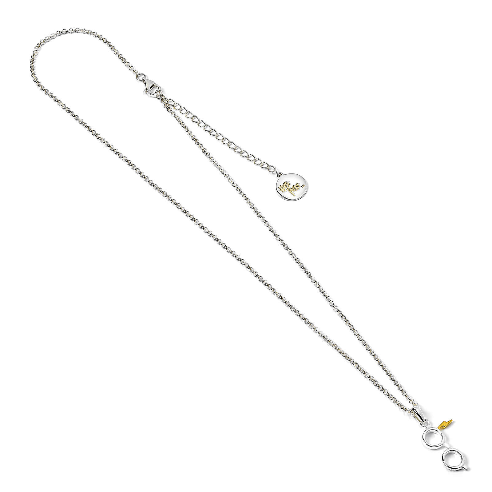 Harry Potter Sterling Silver Glasses and Lightning Bolt Necklace
