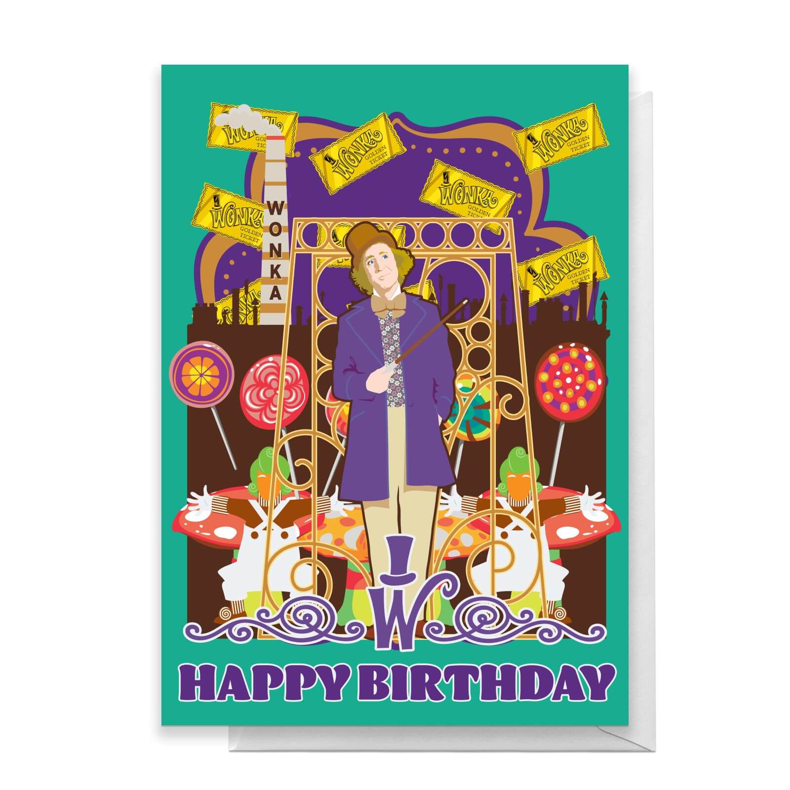Willy Wonka Birthday Greetings Card - Standard Card