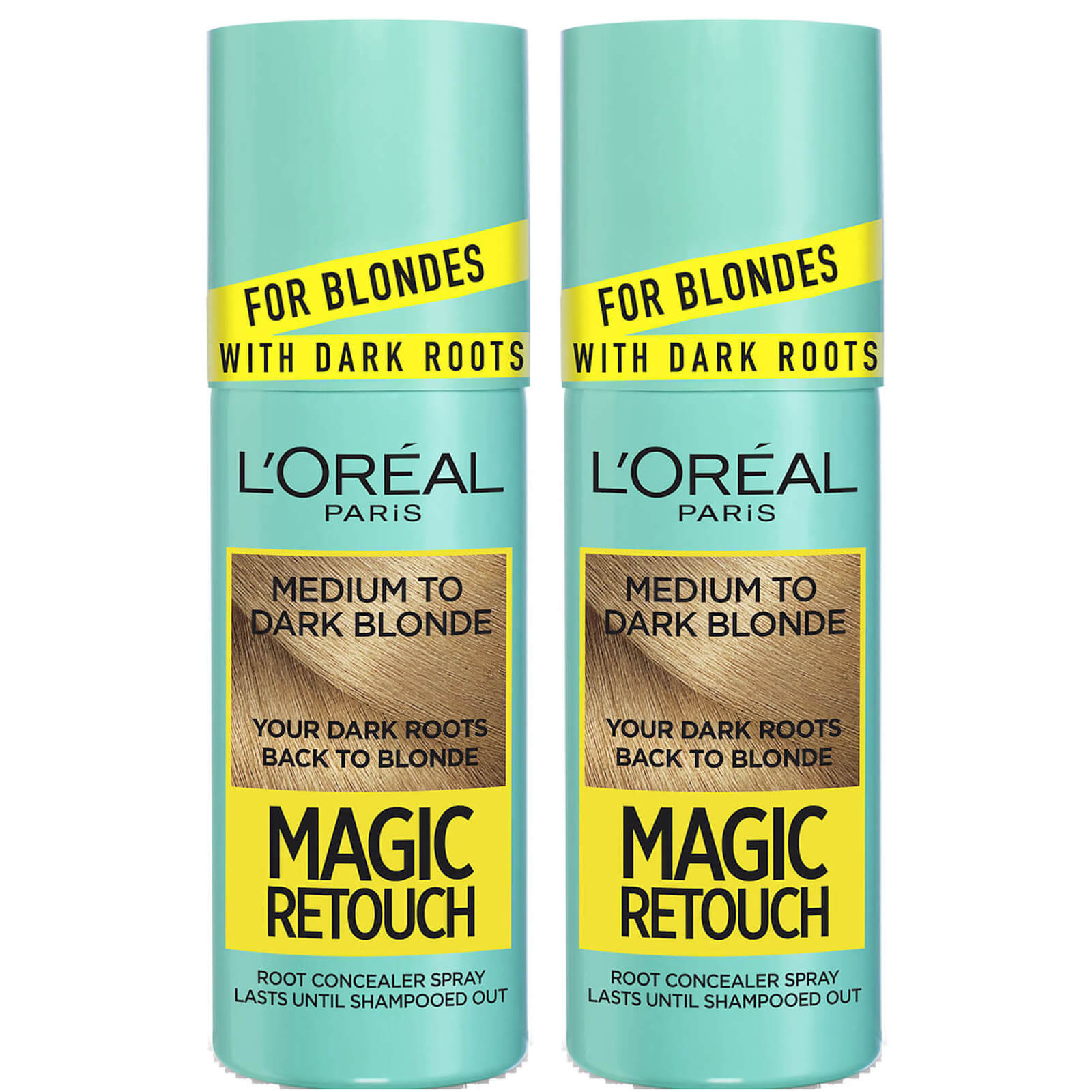 L'Oréal Paris Magic Retouch Medium to Dark Blonde Root Concealer Spray Duo Pack