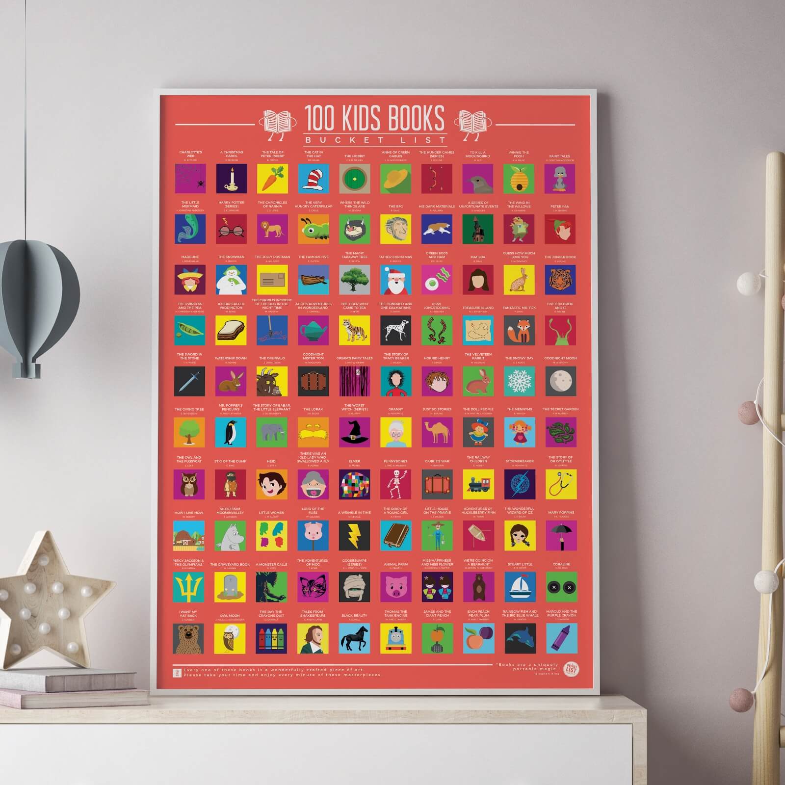 100 Kids Books Scratch Off Bucket List Poster