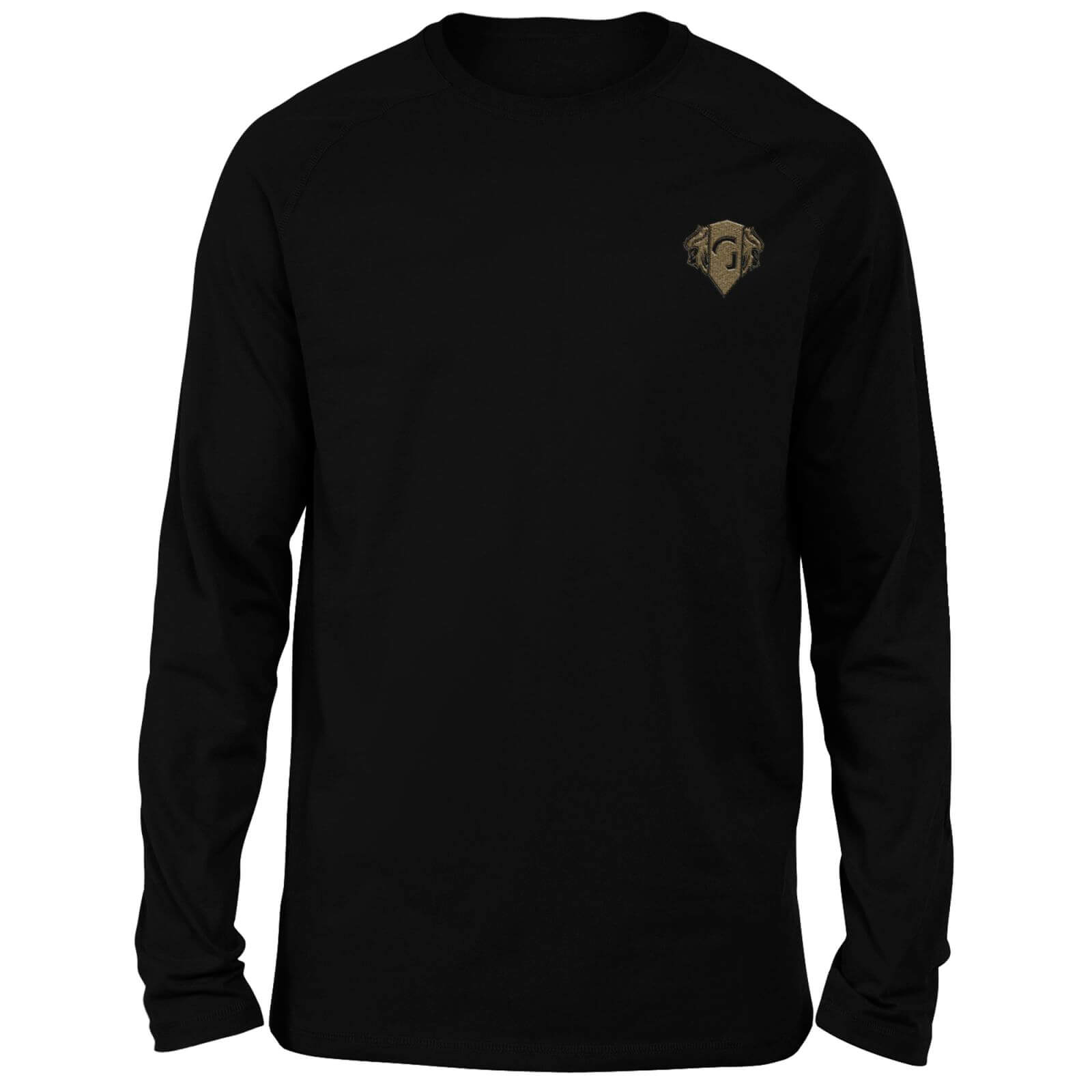 Harry Potter Gryffindor Embroidered Unisex Long Sleeved T-Shirt - Black - S