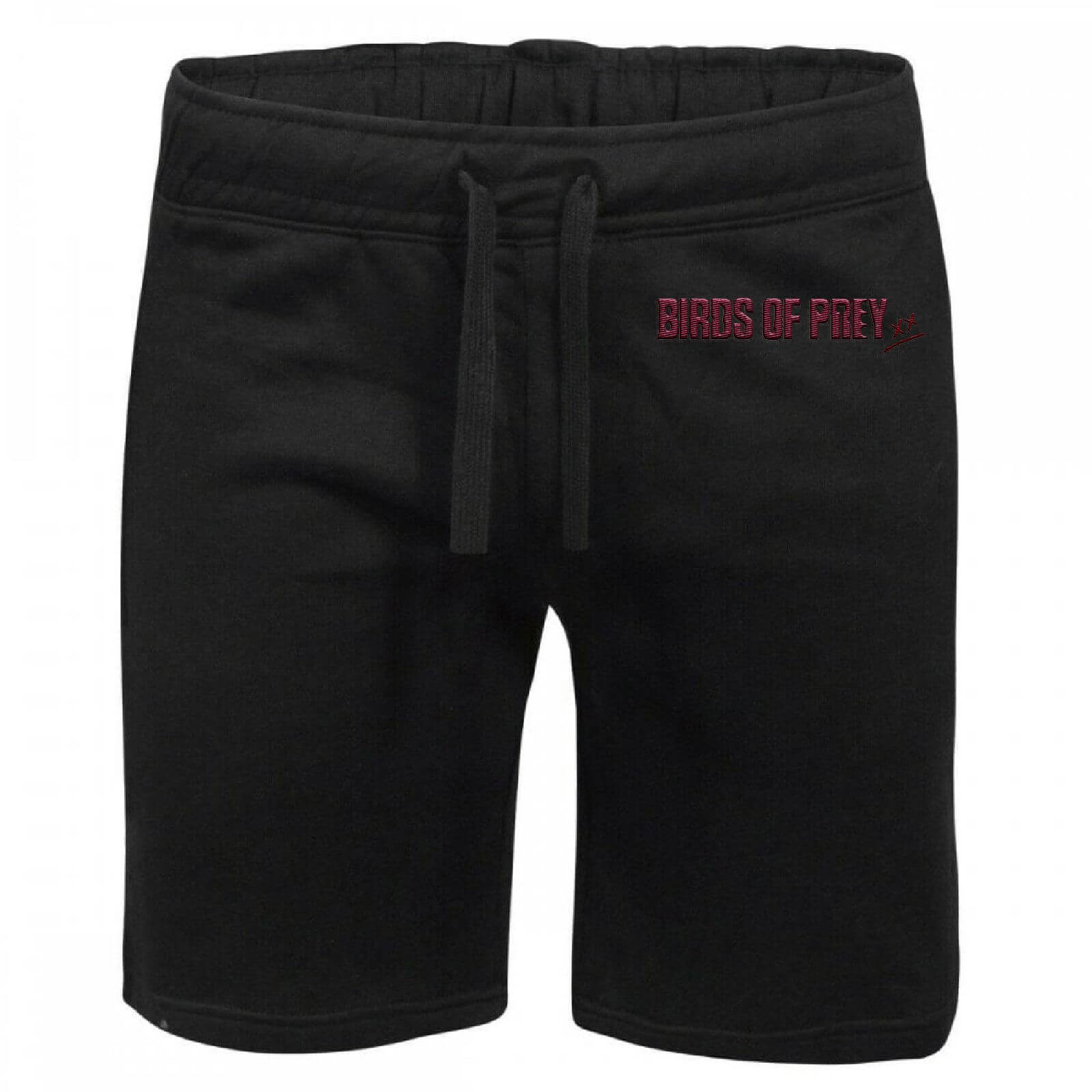 DC Birds of Prey Logo Embroidered Unisex Jogger Shorts - Black - L