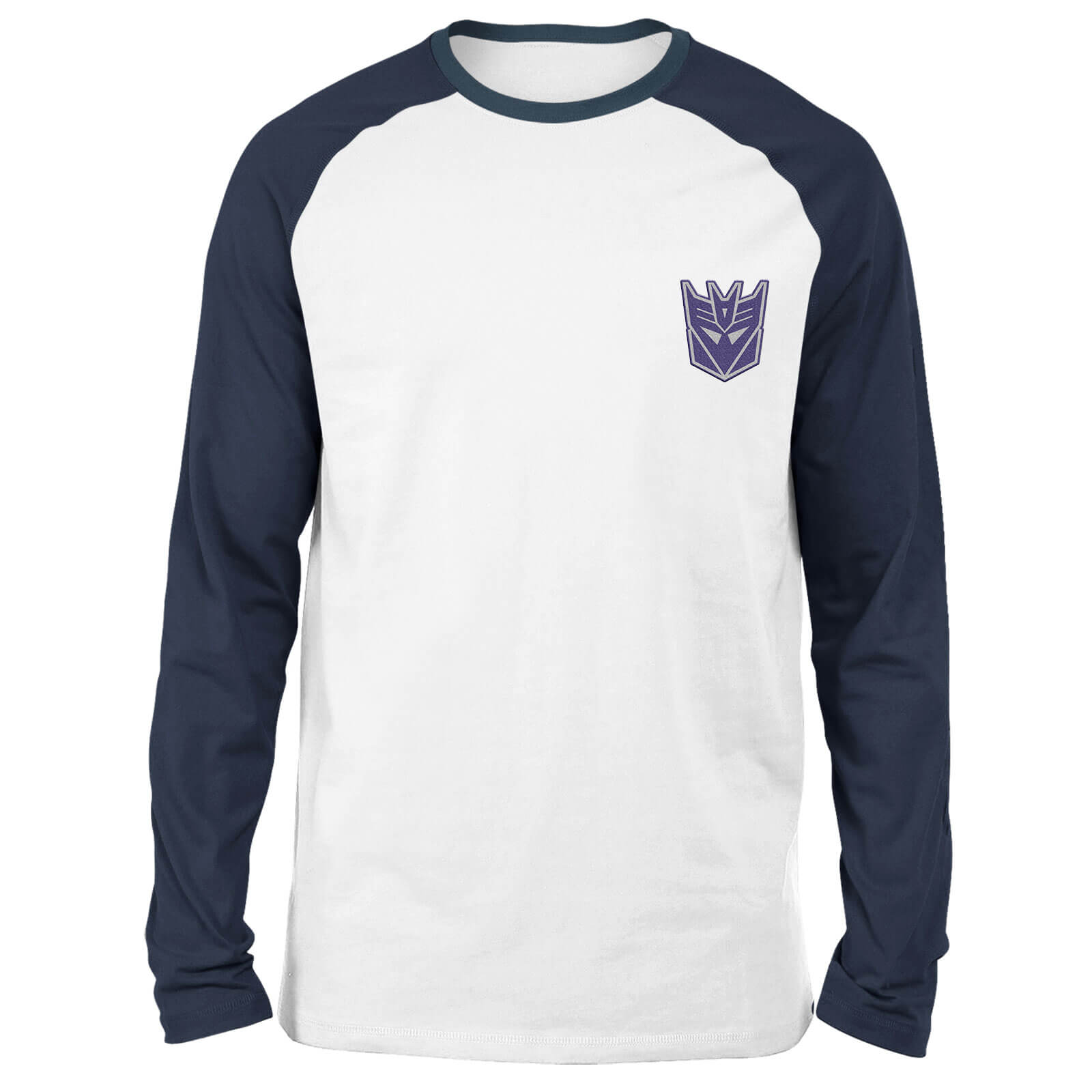 Transformers Decepticons Unisex Long Sleeved Raglan T-Shirt - White/Navy - S