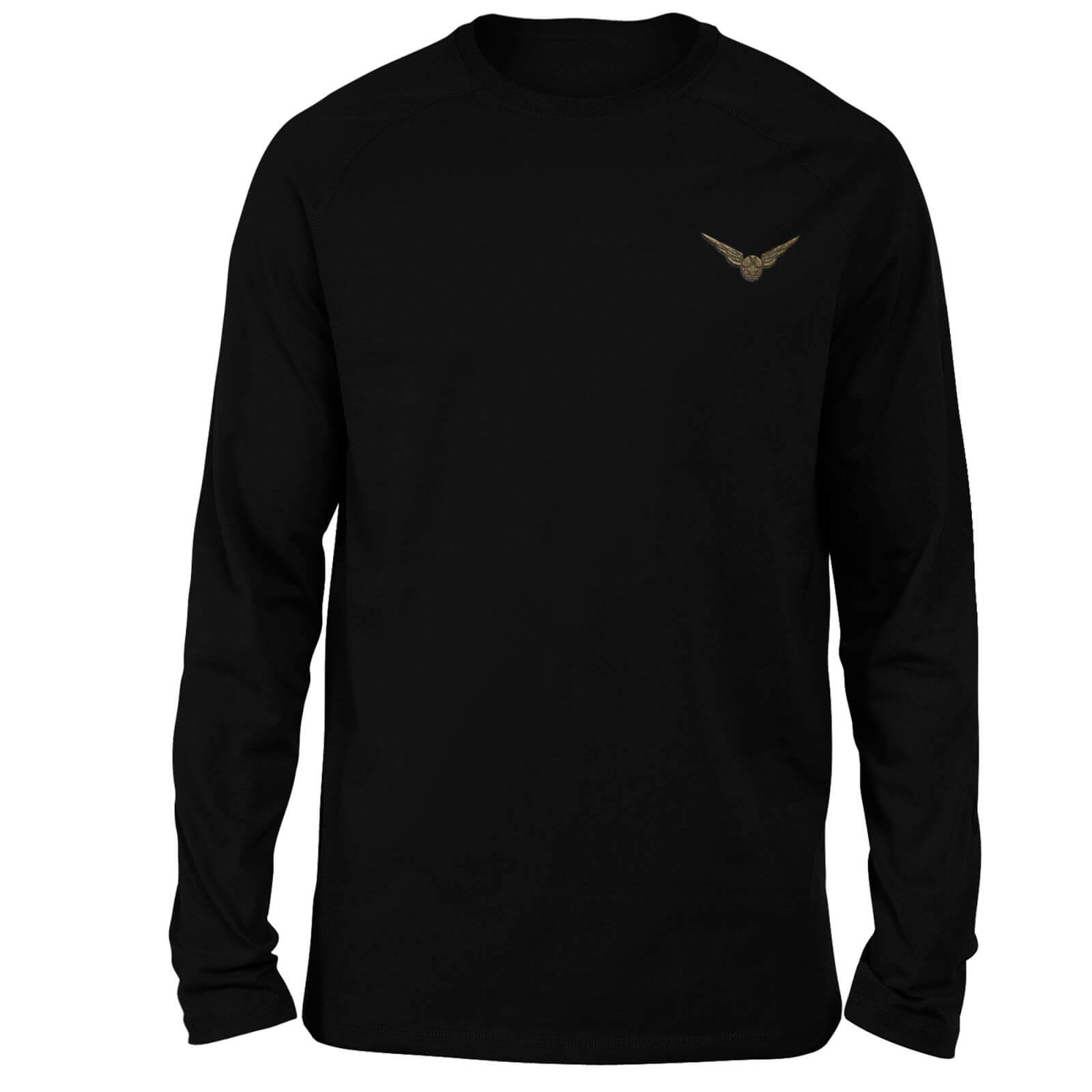 Harry Potter Snitch Embroidered Unisex Long Sleeved T-Shirt - Black - S