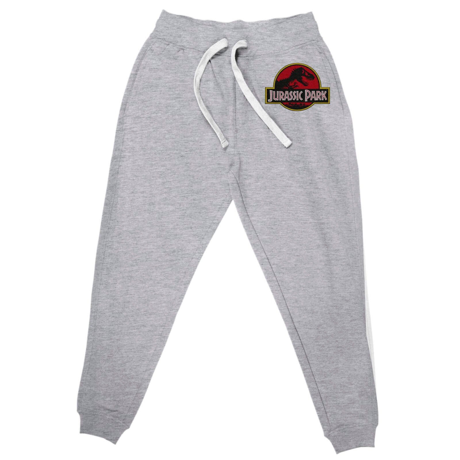 Jurassic Park Embroidered Unisex Joggers - Grey - S