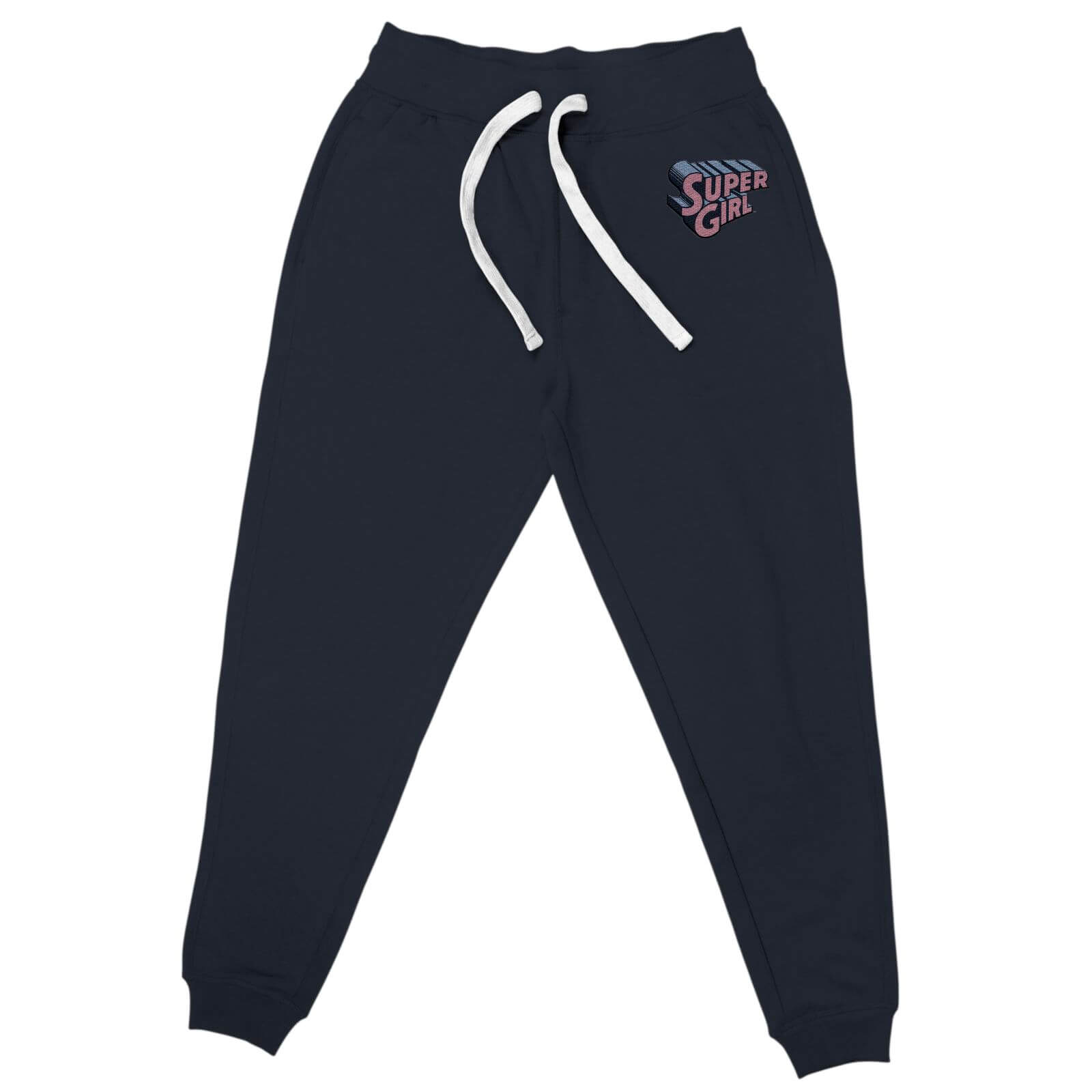 DC Super Girl Embroidered Unisex Joggers - Navy - XL