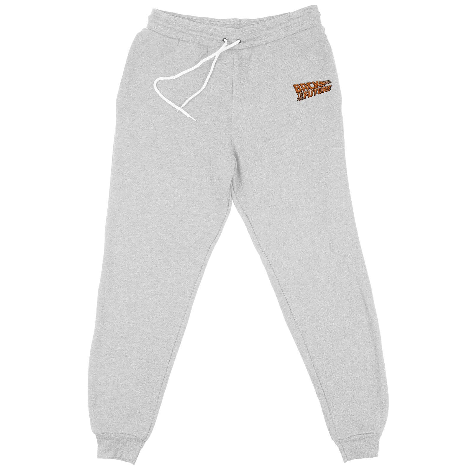 Back To The Future Logo Embroidered Unisex Joggers - Grey - L
