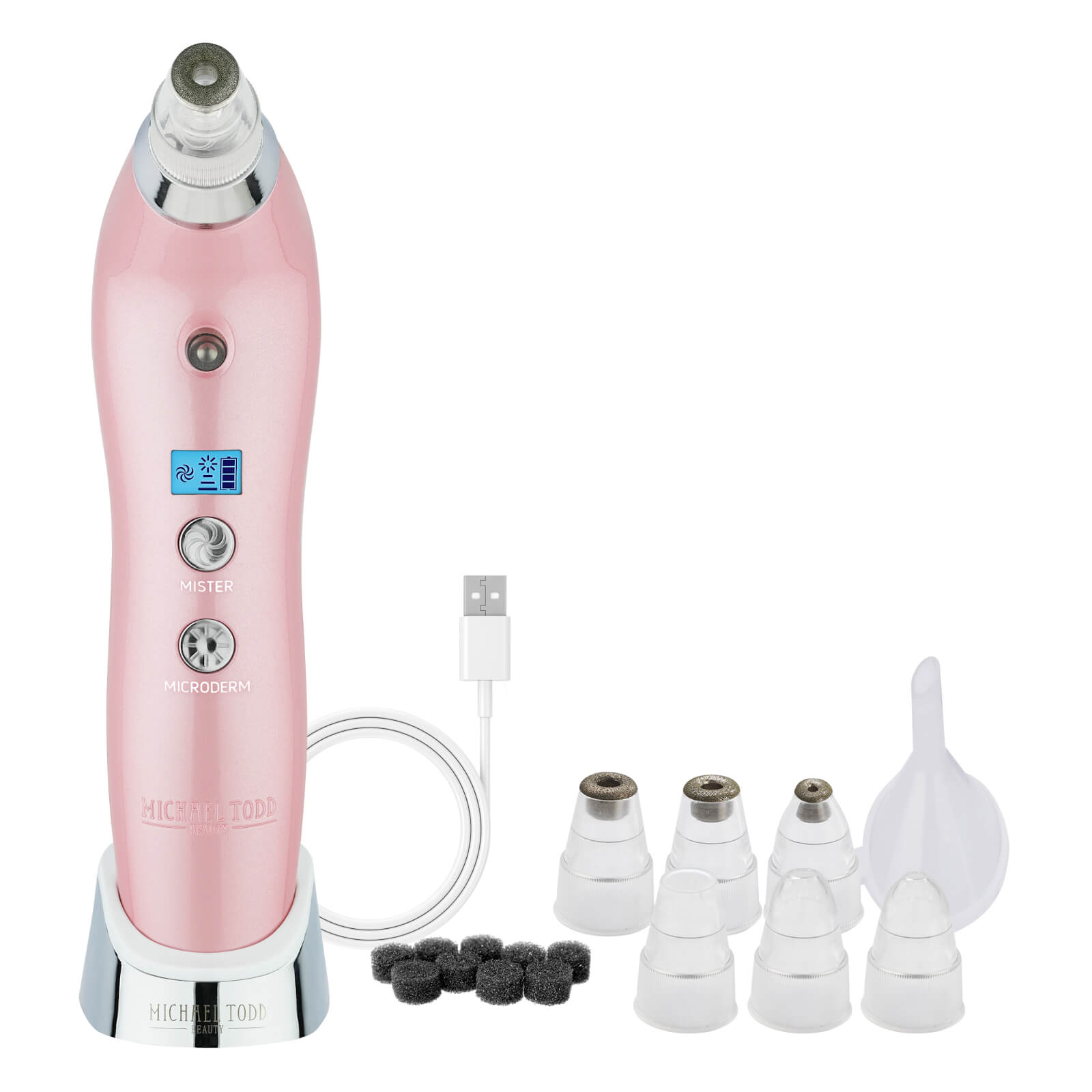 Michael Todd Beauty Sonic Refresher Wet/Dry Sonic Microdermabrasion and Pore Extraction System (Various Shades) - Metallic Pink