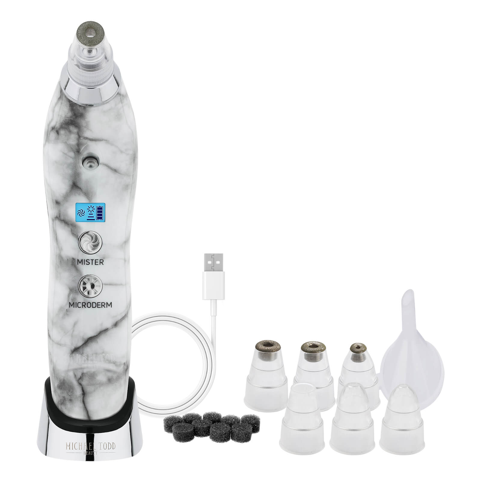 Michael Todd Beauty Sonic Refresher Wet/Dry Sonic Microdermabrasion and Pore Extraction System (Various Shades) - White Marble