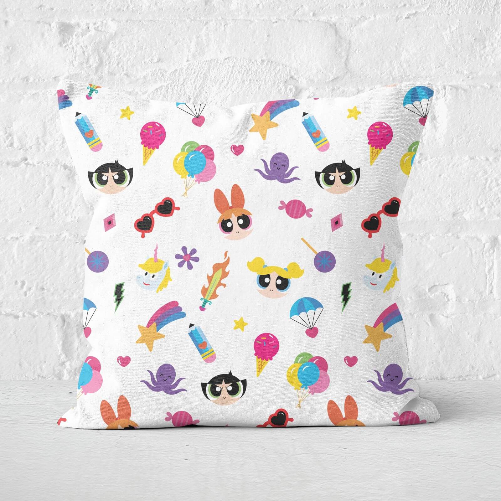 The Powerpuff Girls Colourful Square Cushion - 60x60cm - Soft Touch