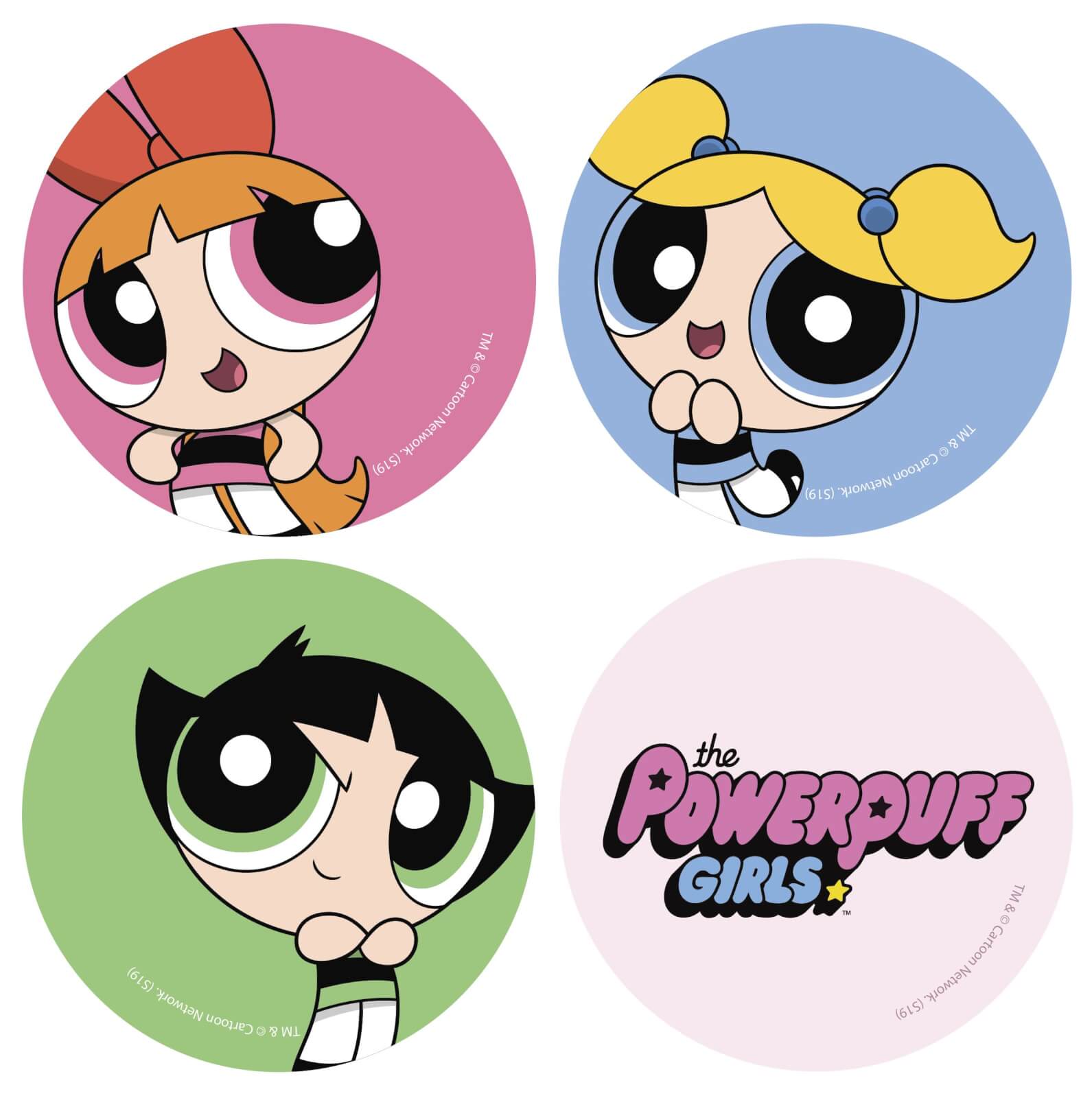 The Powerpuff Girls Character Round Coaster Set