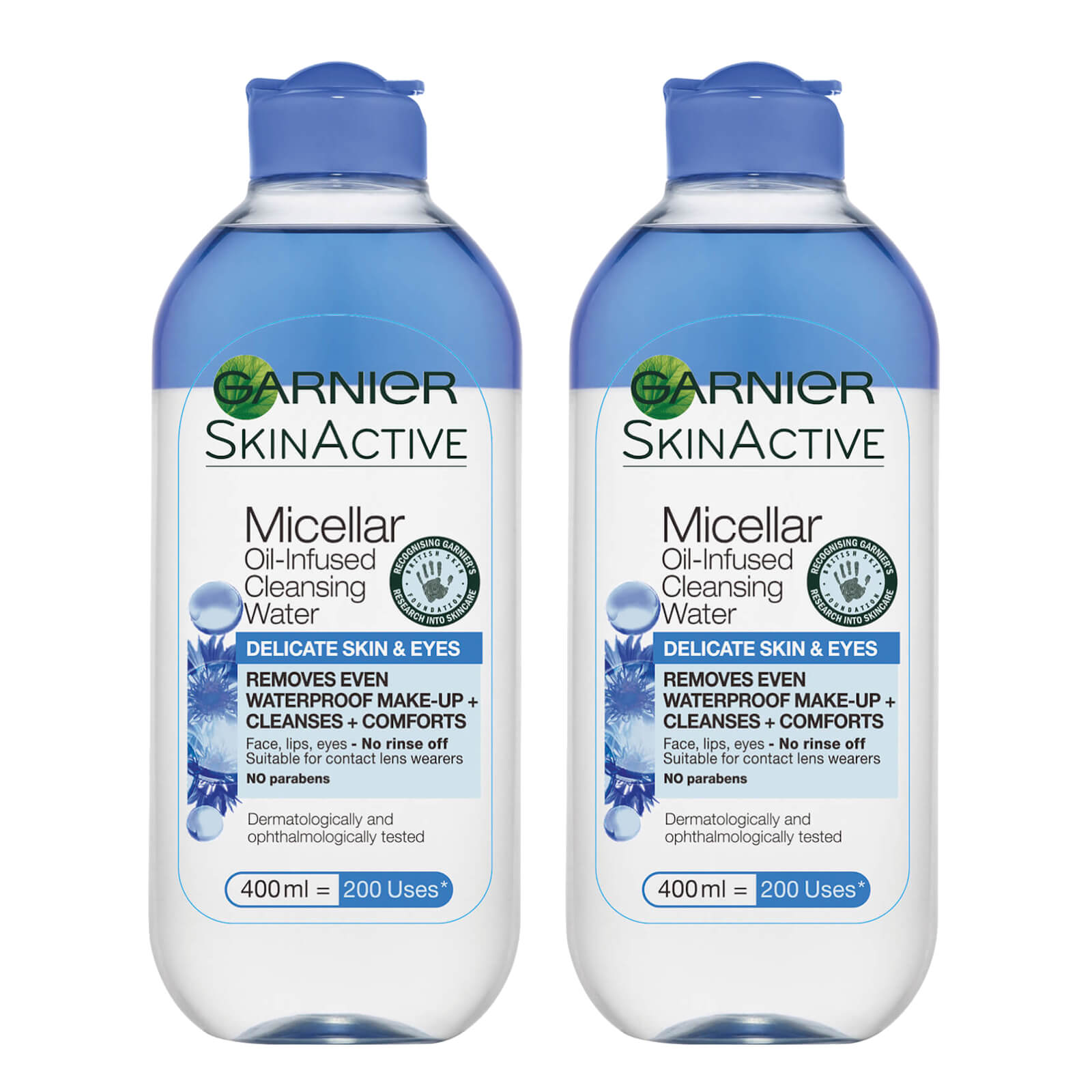 Photos - Facial / Body Cleansing Product Garnier Micellar Water Facial Cleanser Delicate Skin and Eyes 400ml Duo Pa 