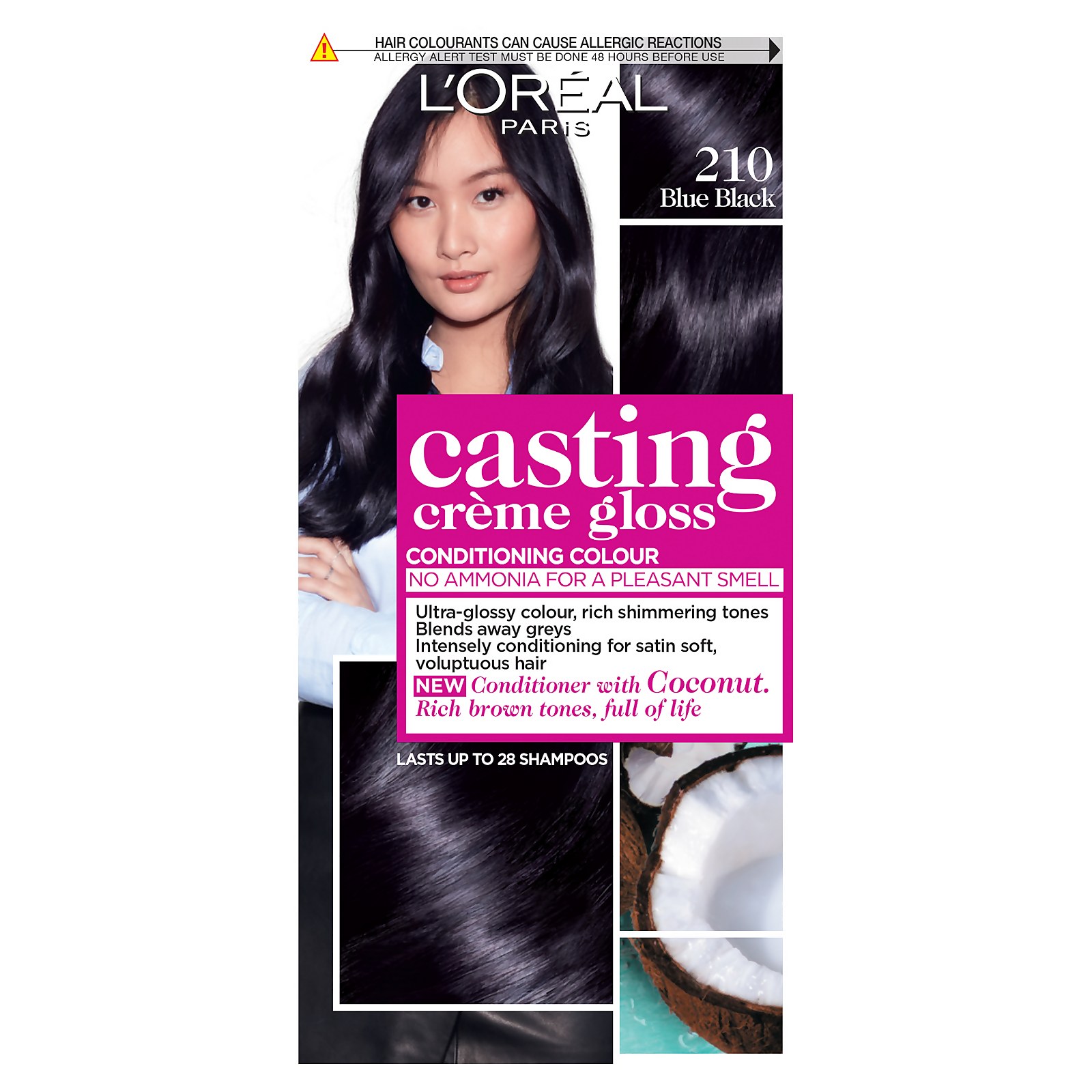 L'Oréal Paris Casting Crème Gloss Semi-Permanent Hair Dye (Various Shades) - 210 Blue Black