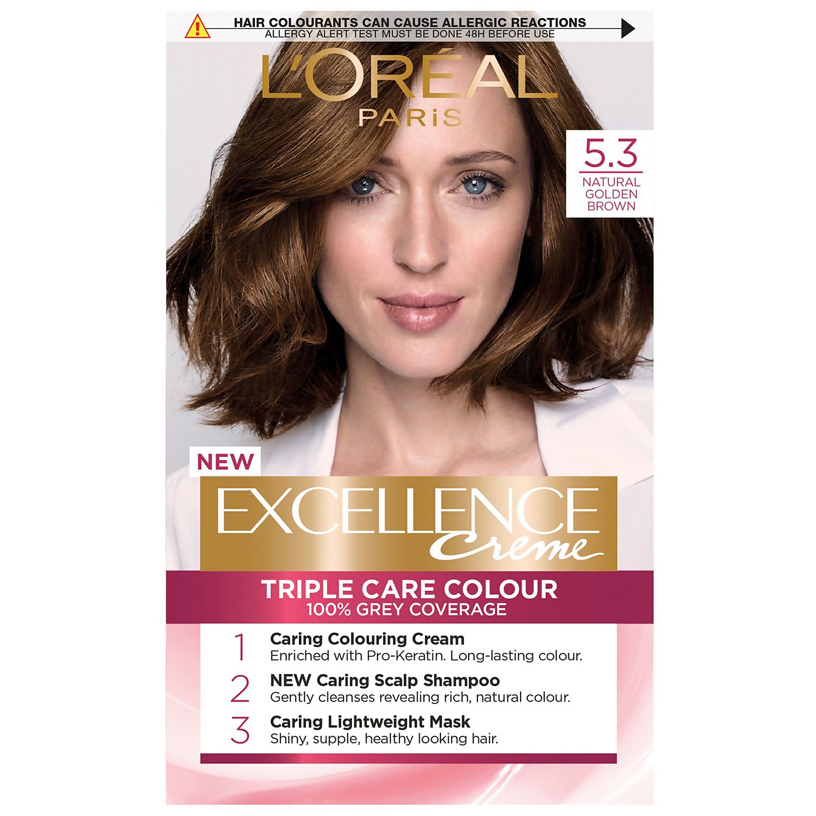 L'Oreal Paris Excellence Creme Permanent Hair Dye (Various Shades) - 5.3 Natural Golden Brown