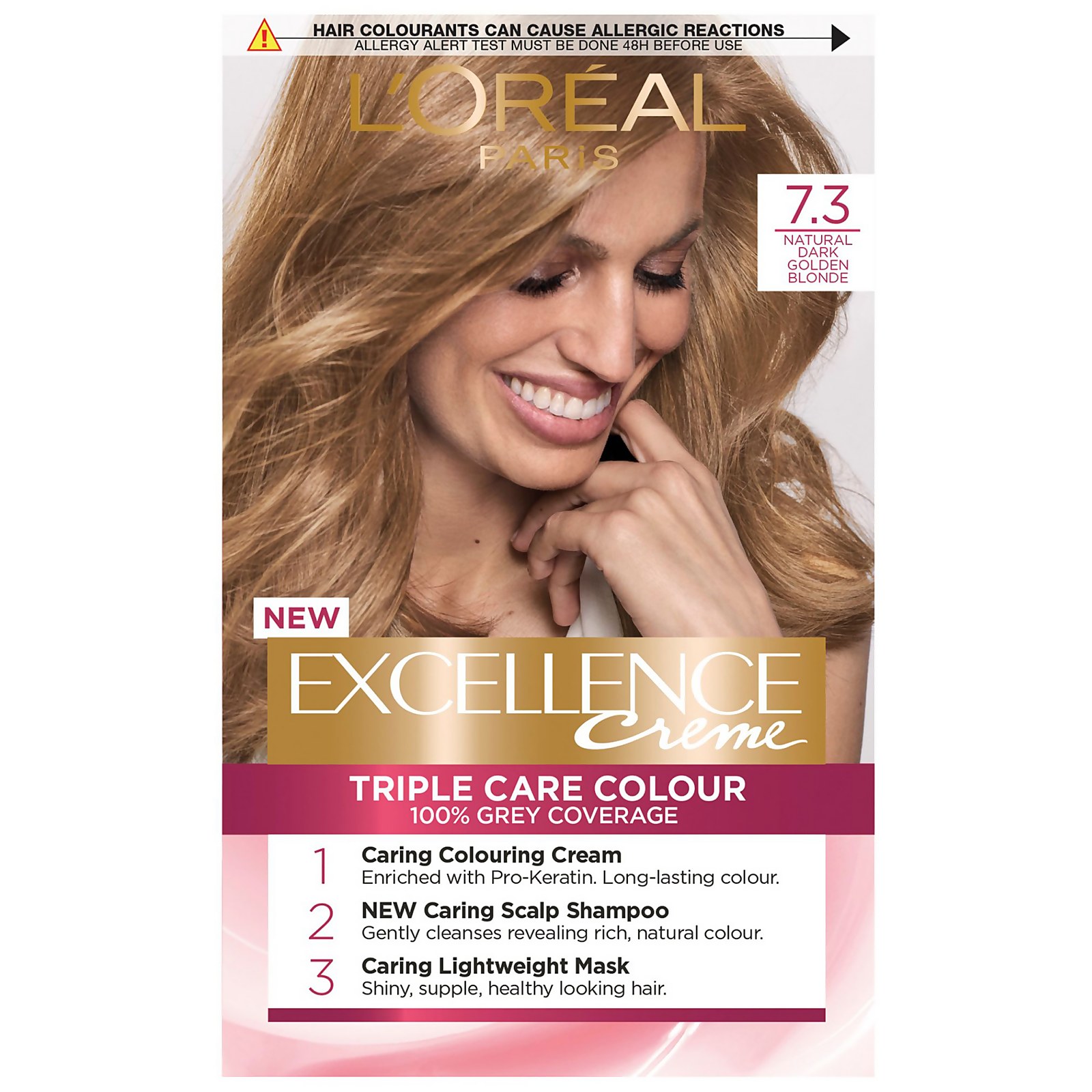 L'Oreal Paris Excellence Creme Permanent Hair Dye (Various Shades) - 7.3 Natural Dark Golden Blonde