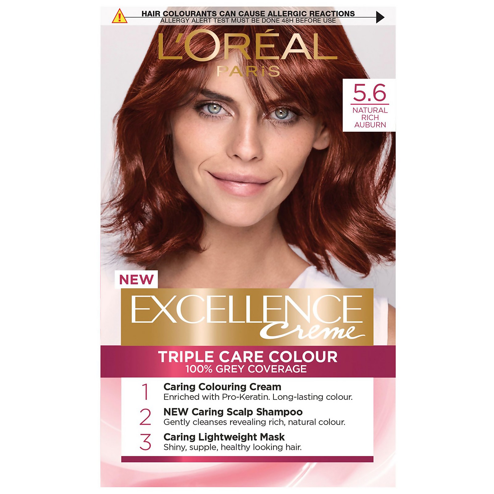 L'Oréal Paris Excellence Crème Permanent Hair Dye (Various Shades) - 5.6 Natural Rich Auburn