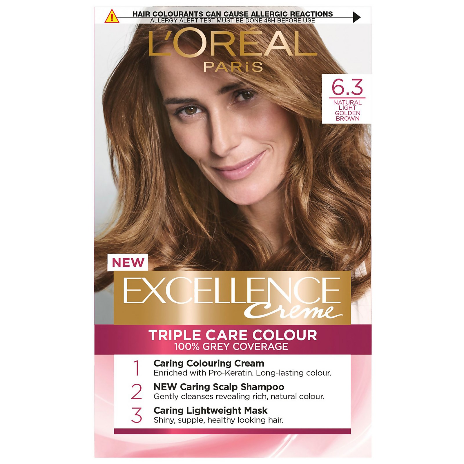 L'Oreal Paris Excellence Creme Permanent Hair Dye (Various Shades) - 6.3 Natural Light Golden Blonde